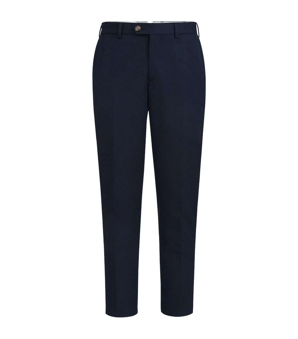 Cotton-Virgin Wool Gabardine Trousers