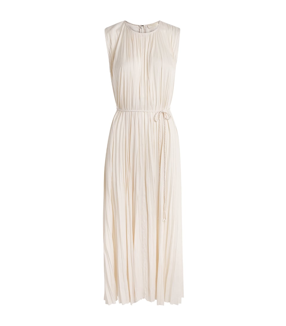 Ulla Johnson Womens Satin Pleated Fianna Midi Dress Cowrie