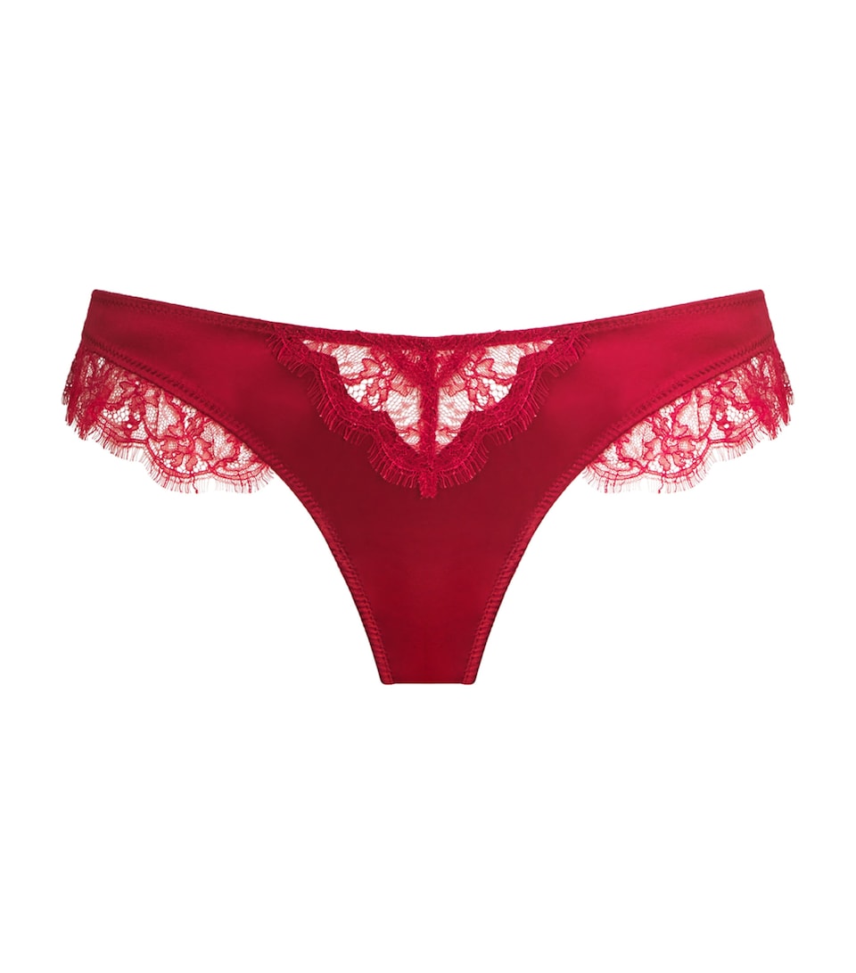 Stretch-Silk Lace Thong