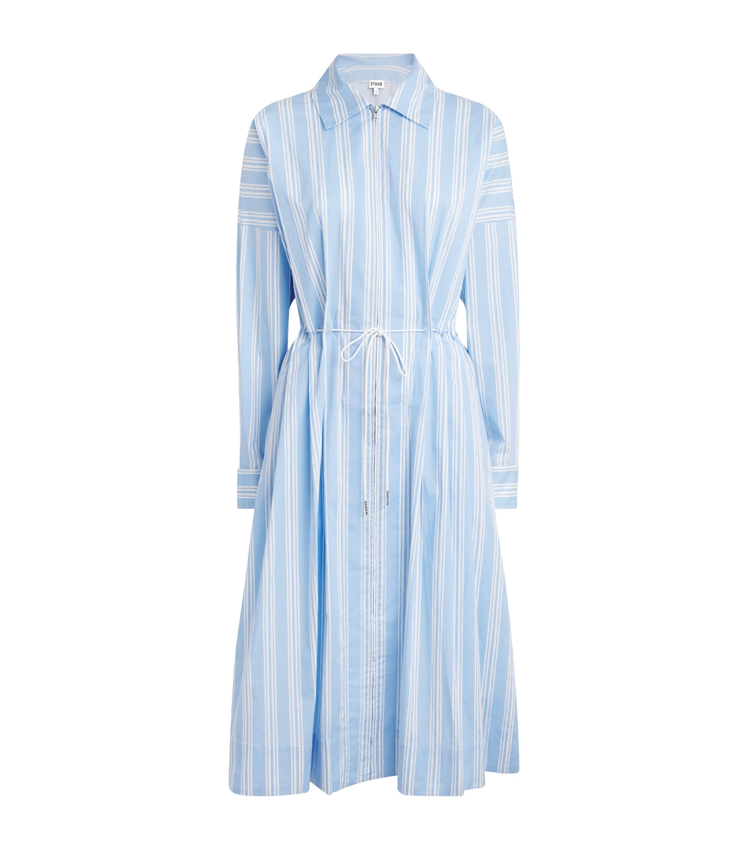 STAUD Womens Stripe Chi Midi Shirt Dress Vnst Ventura Stripe