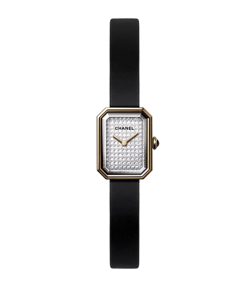 CHANEL Yellow Gold and Diamond Première Ribbon Watch 15.2mm Black
