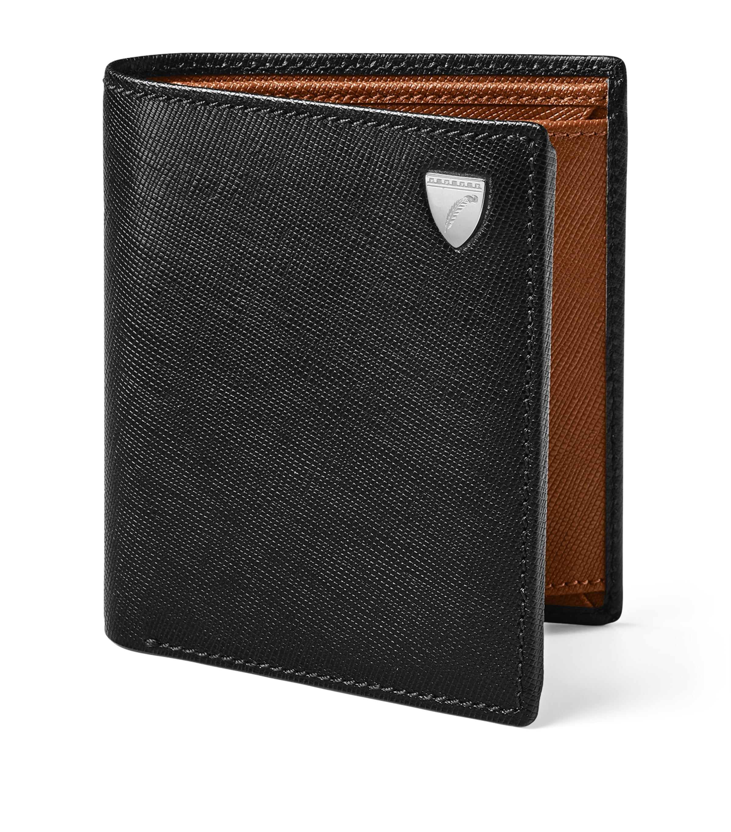 Aspinal Of London Leather Bi-Fold Wallet Black