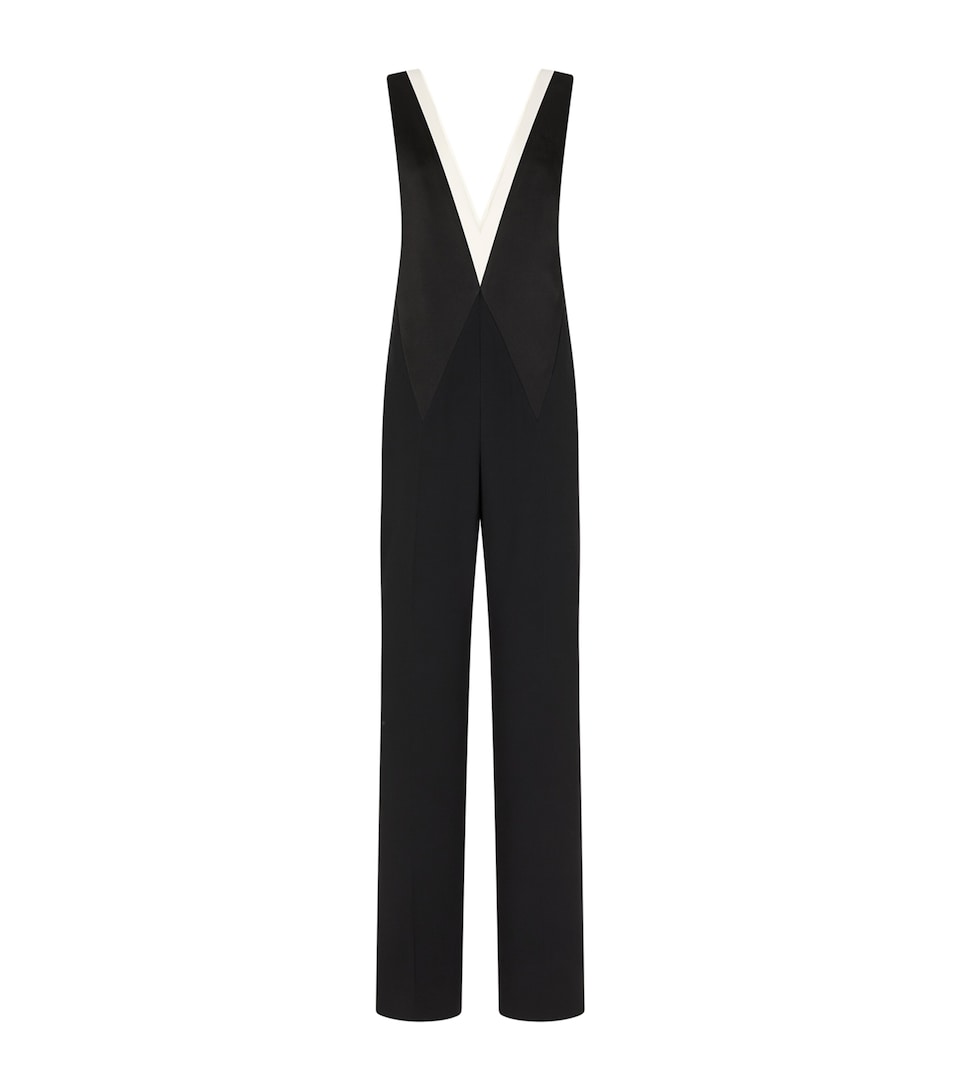 TOM FORD Womens Crepe Satin V-Neck Jumpsuit Nwe