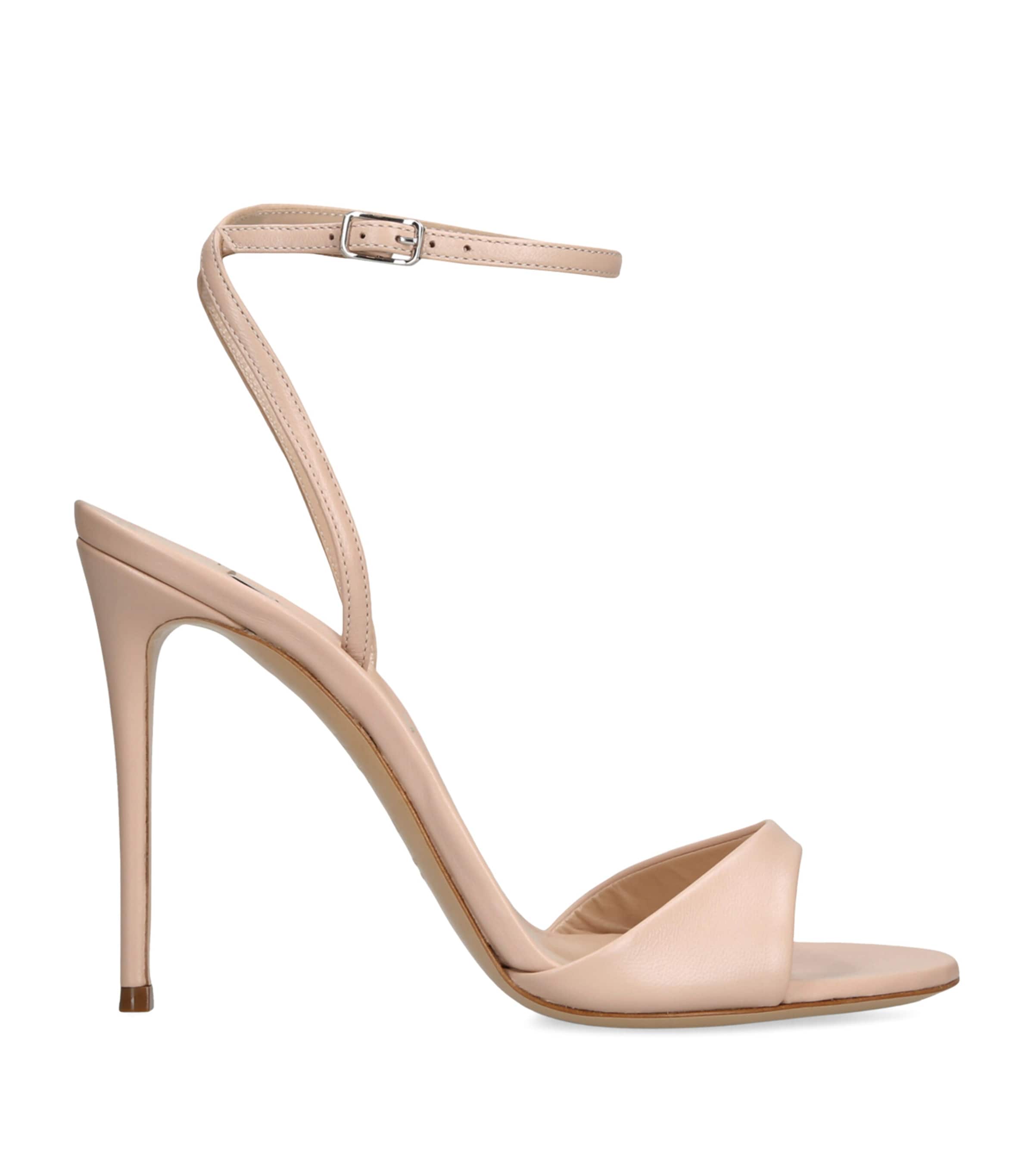 Casadei Leather Julia Jolly Heeled Sandals 100 Taupe