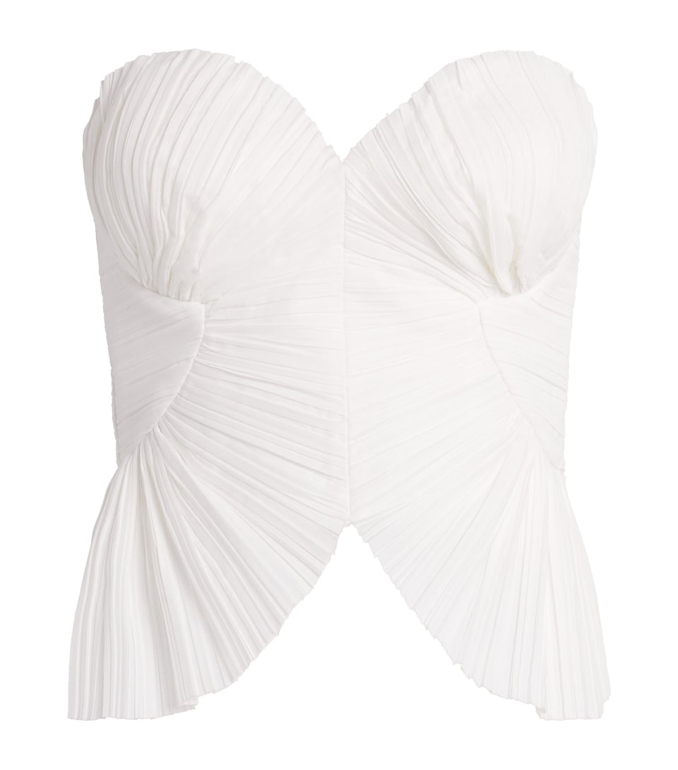 Cult Gaia Womens Pleated Jace Top Off White