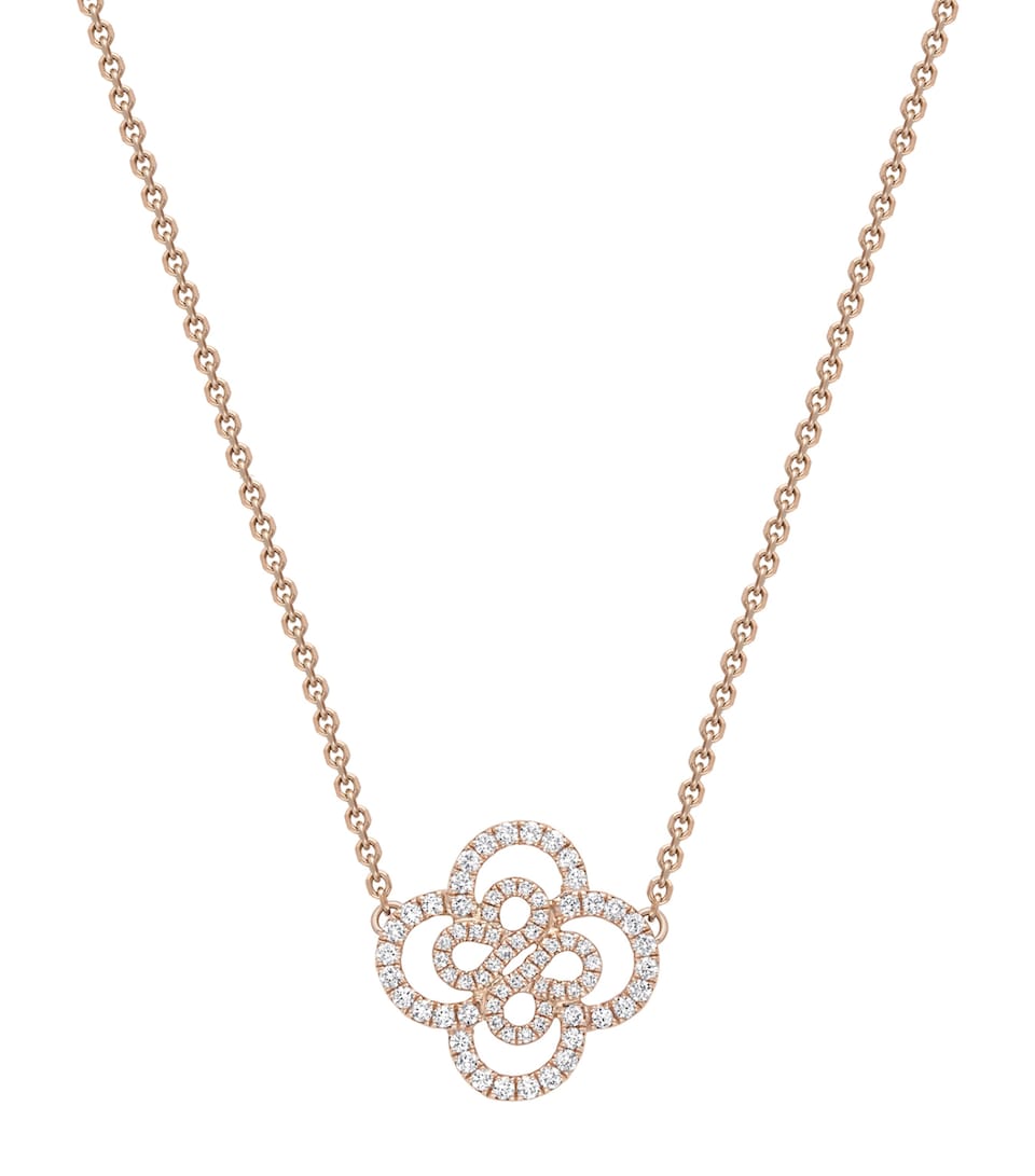 Rose Gold and Diamond Be Boodles Double Motif Necklace