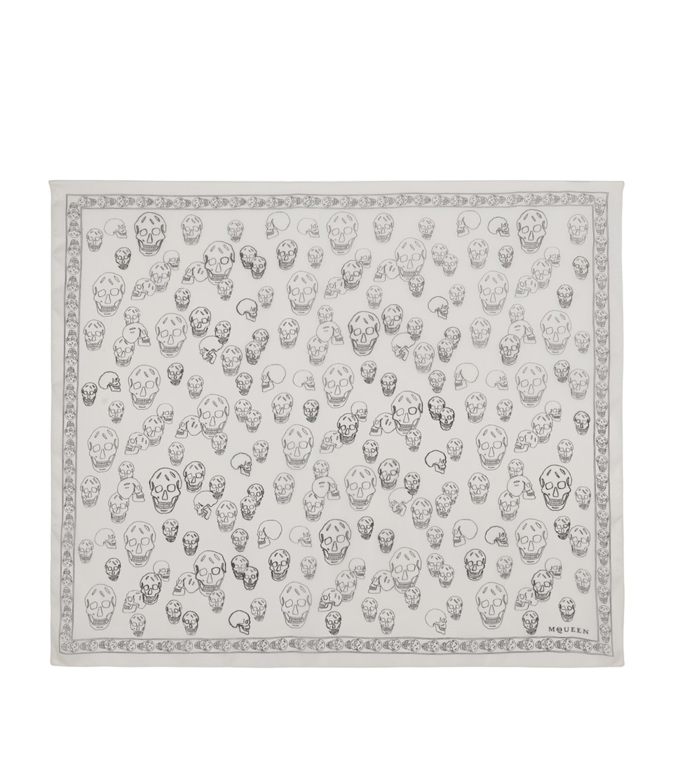 Silk Painted Skull Scarf