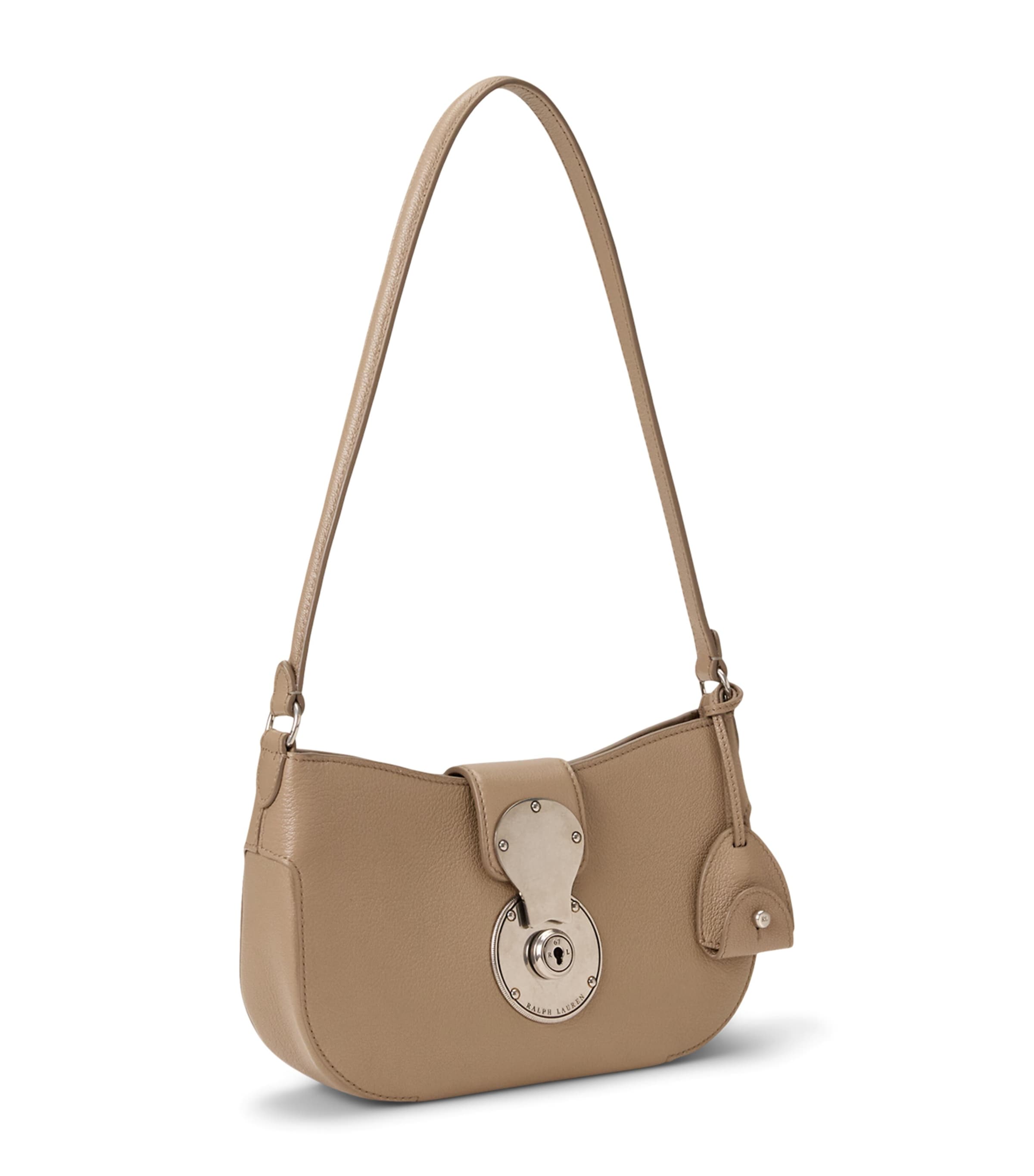 Ralph Lauren Collection Small Leather Ricky Shoulder Bag Taupe