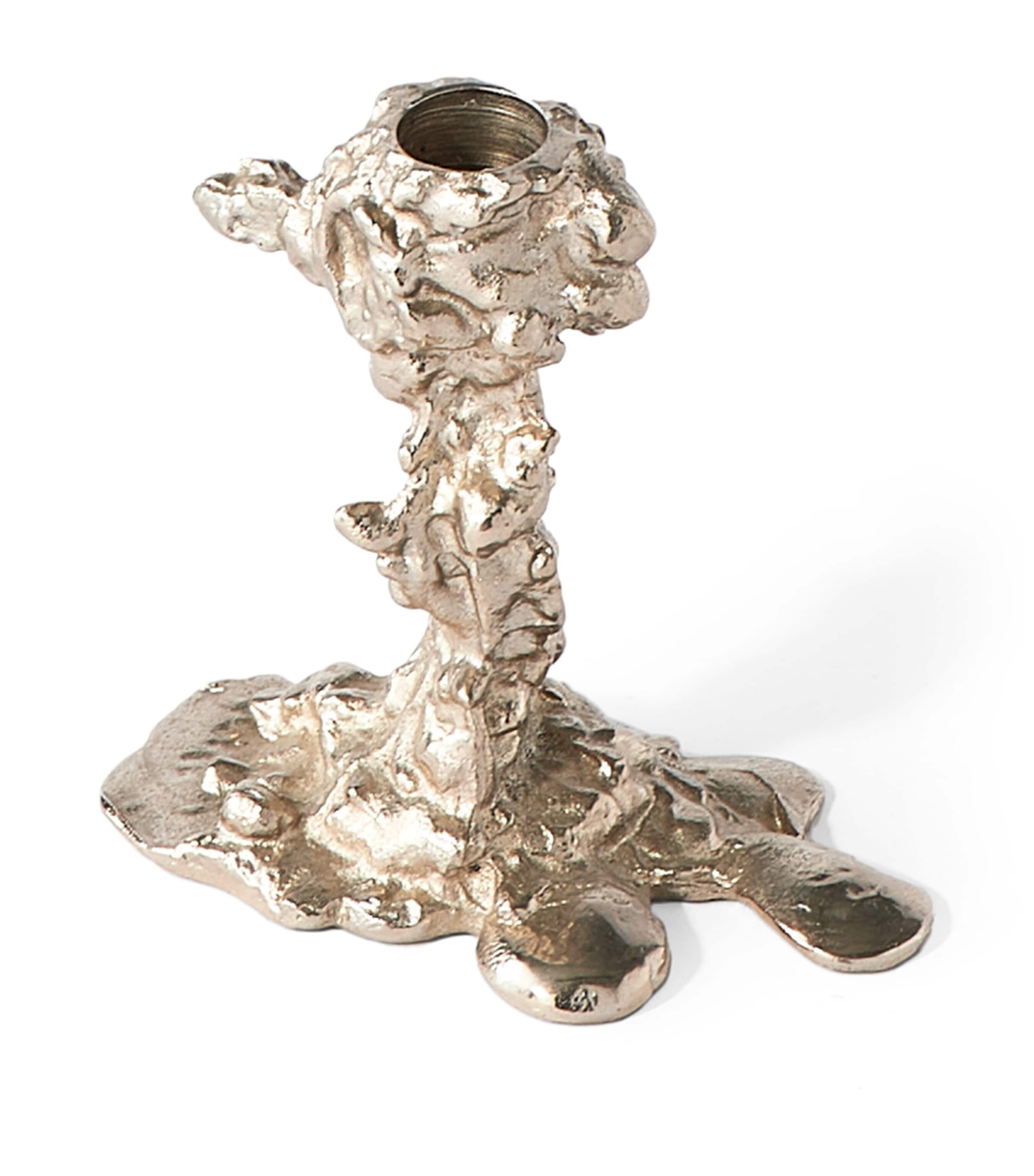 POLSPOTTEN Small Drip Candle Holder (14cm) Silver