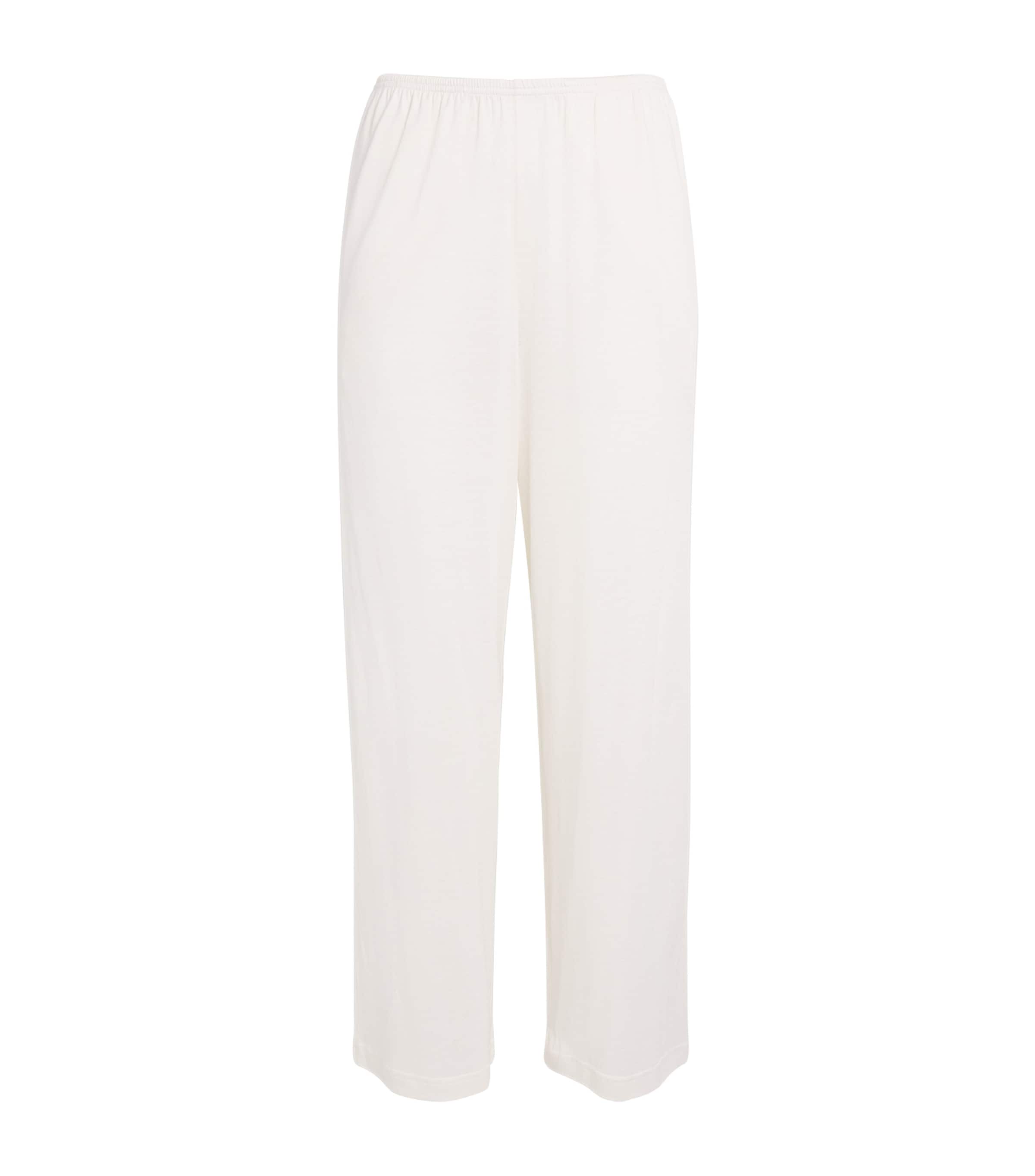 Toteme Womens Cotton-Silk Wide-Leg Trousers Off White