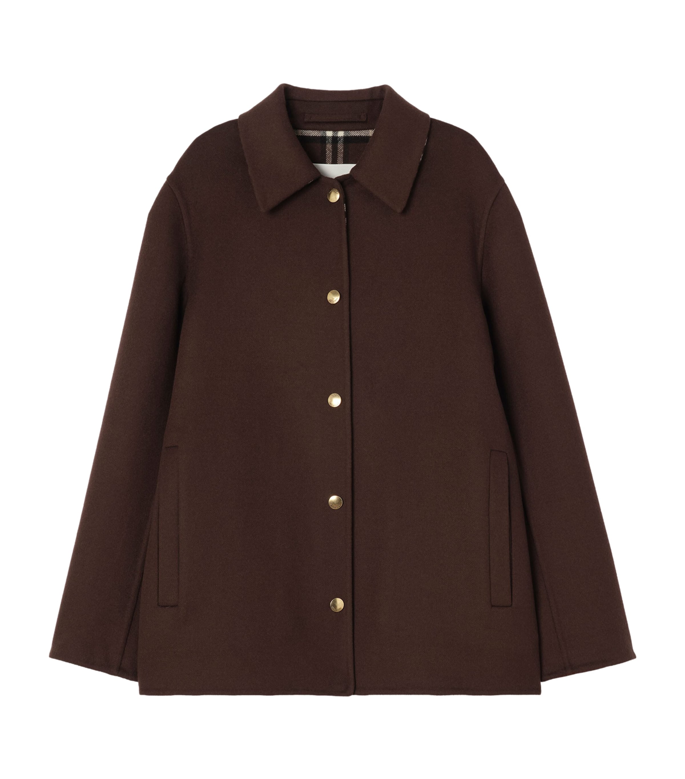 Burberry Womens Wool Shirt Jacket Treacle Brown/brn Ck