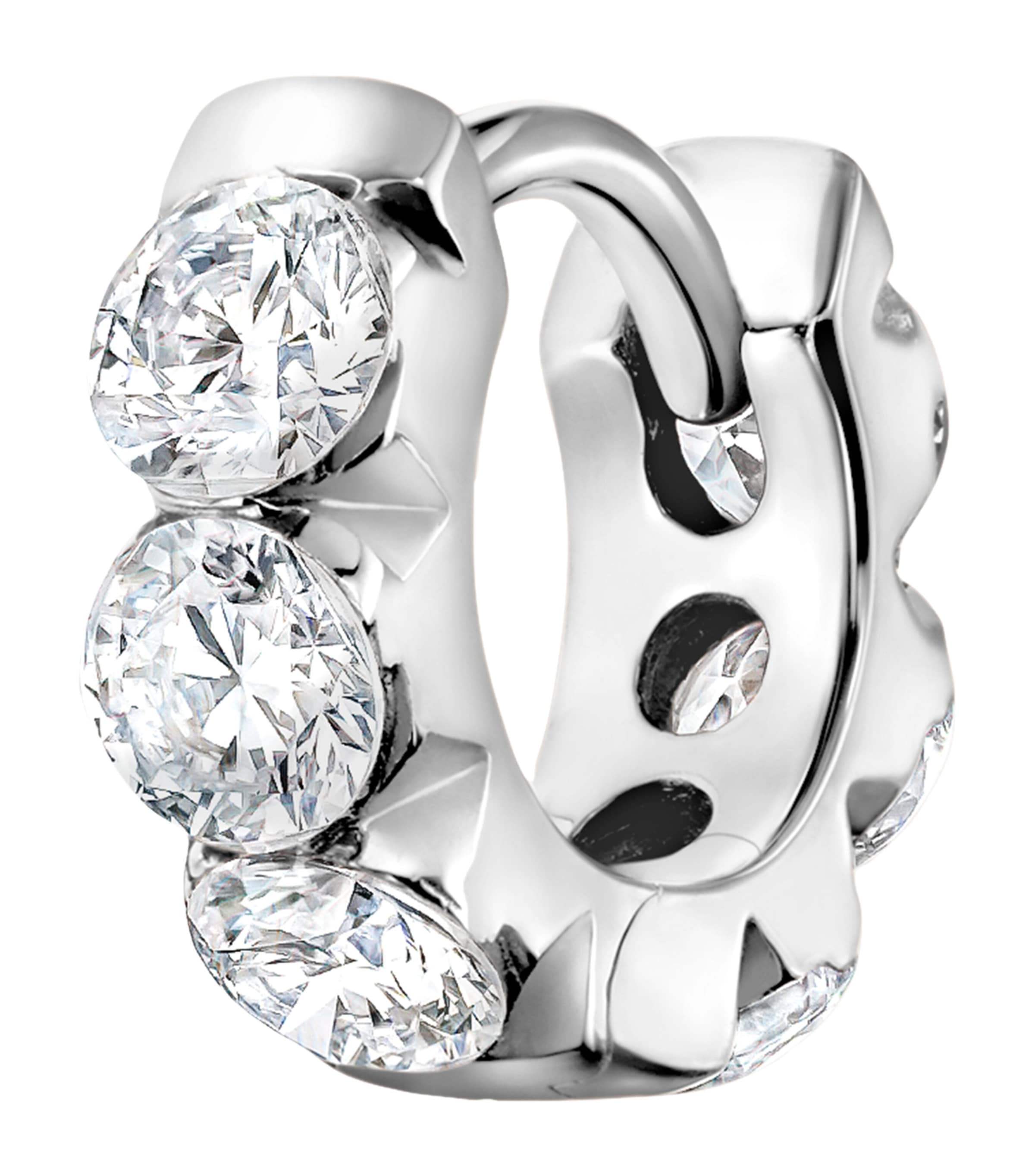Maria Tash Diamond Eternity Single Hoop Earring (5mm) White Gold