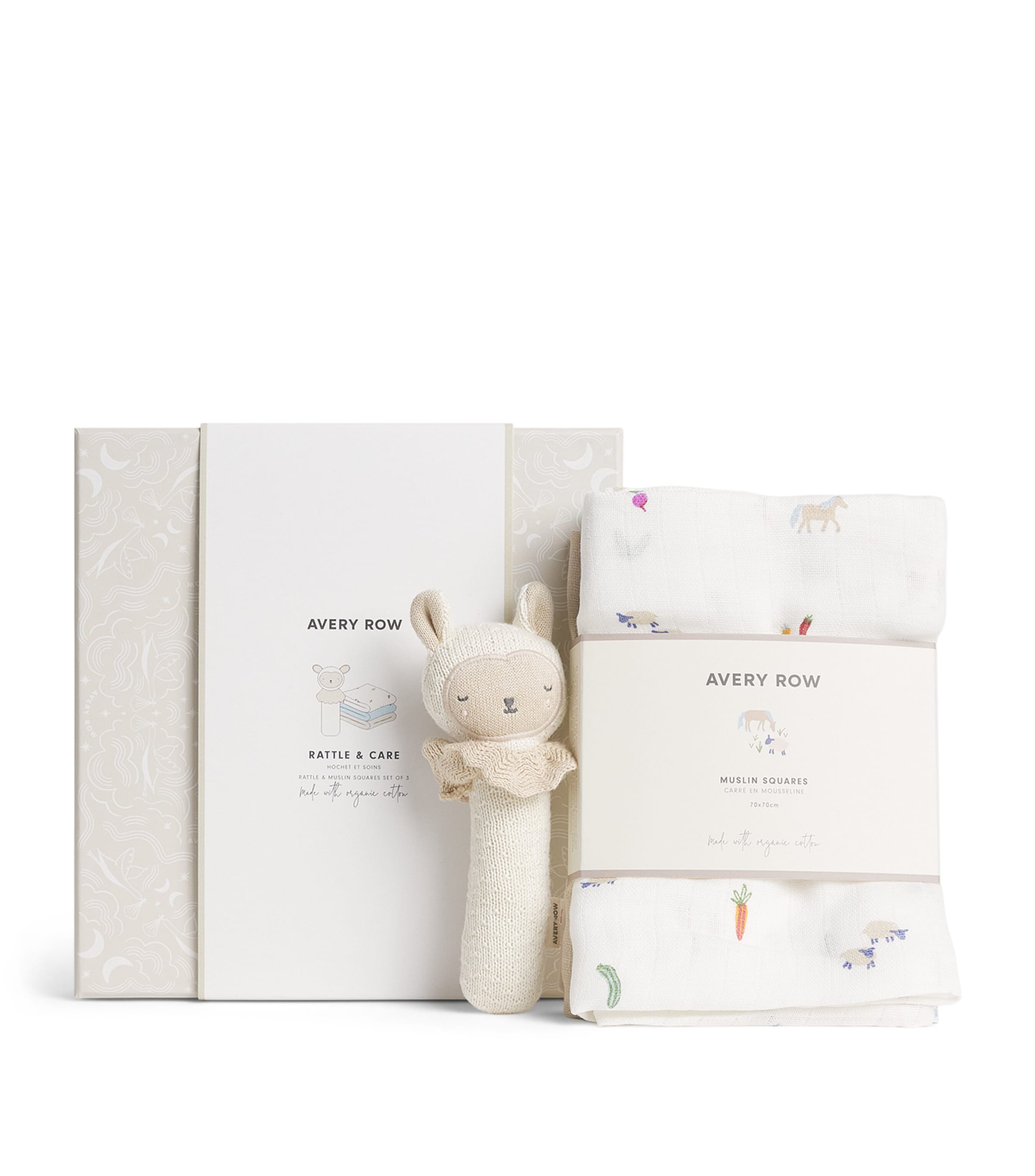Avery Row Little Farm Rattle and Care New Baby Gift Set Little Farm
