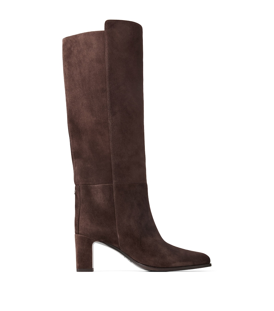 Jimmy Choo Womens Caly 65 Suede Knee-High Boots Chocolate
