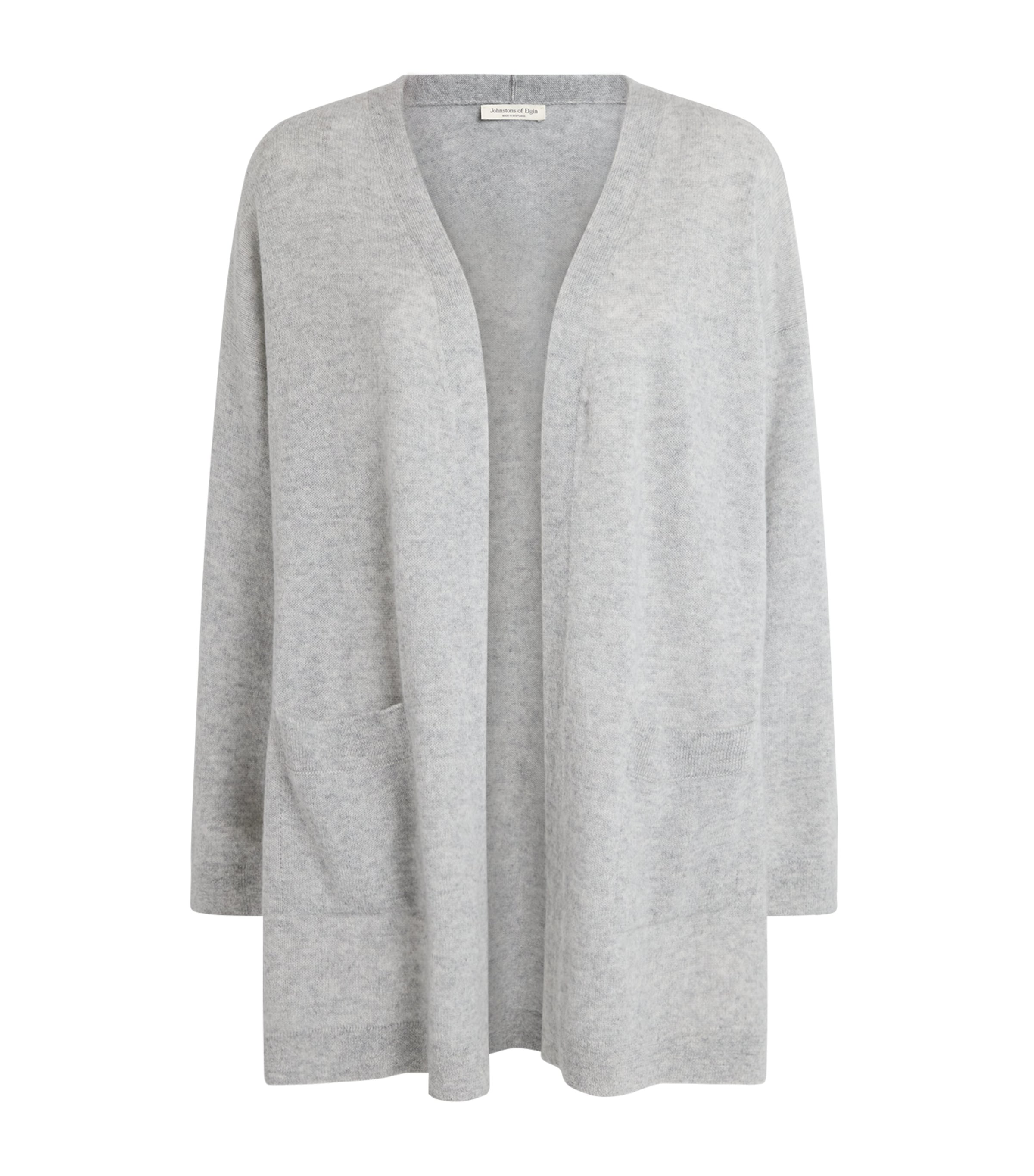 Johnstons Of Elgin Womens Cashmere Long Cardigan Pearl