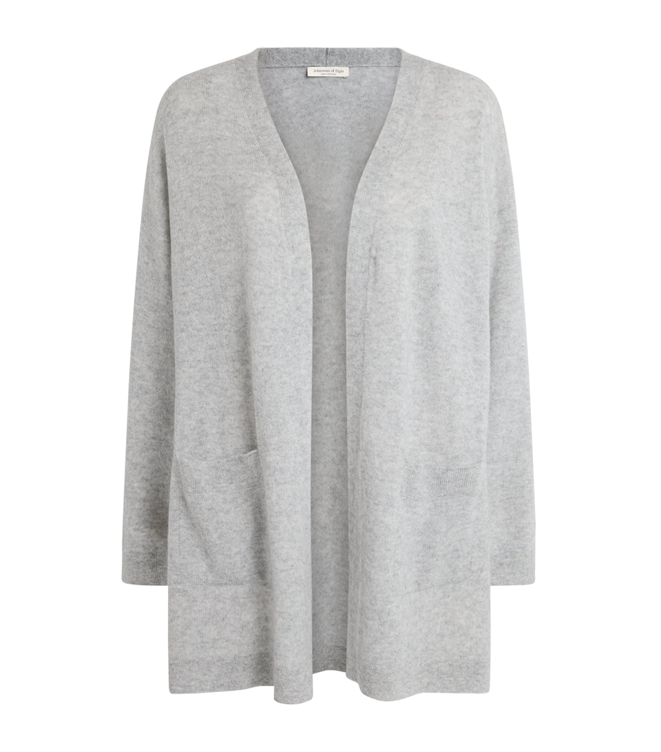 Johnstons Of Elgin Womens Cashmere Long Cardigan Pearl