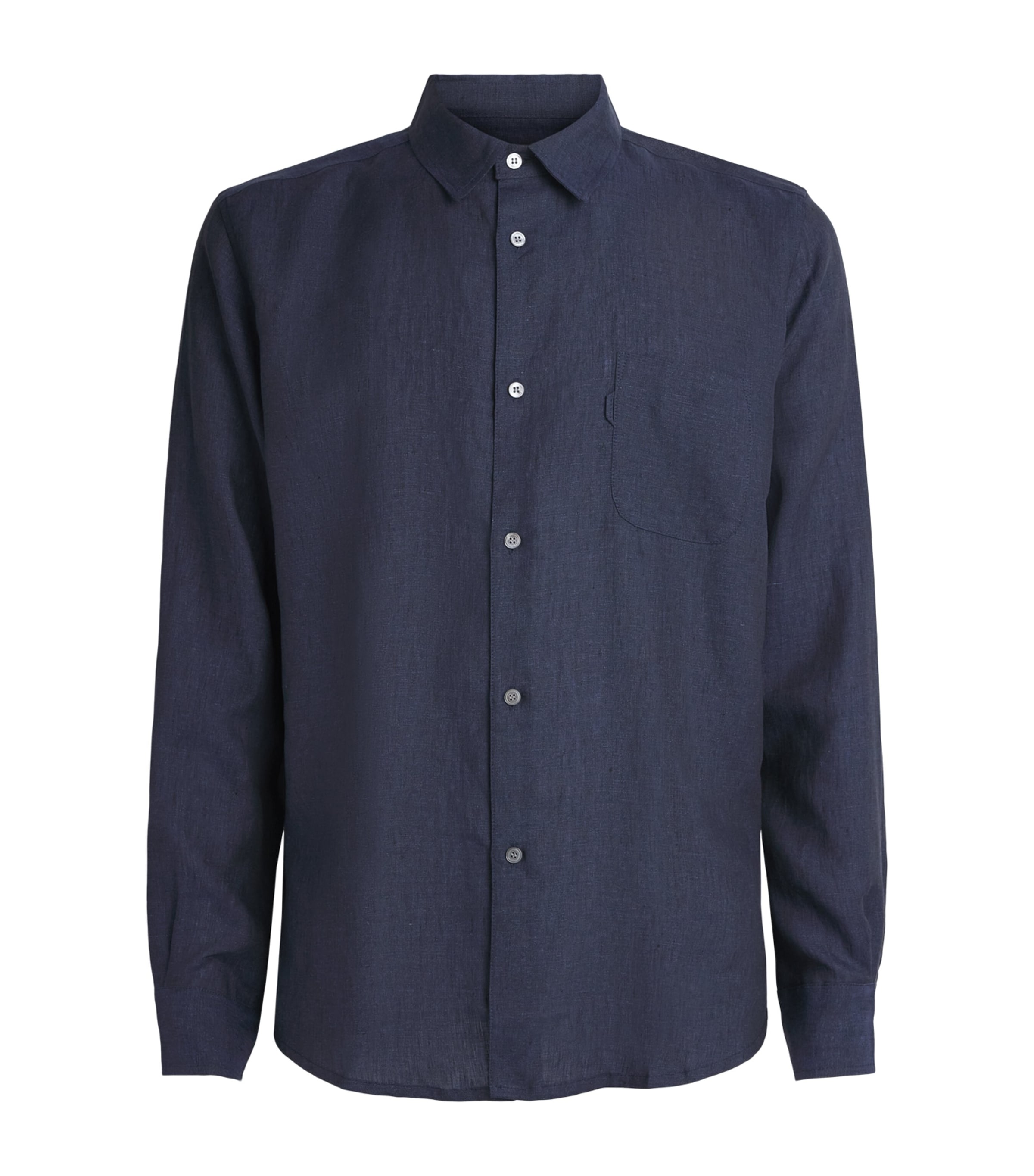 Derek Rose Mens Linen Monaco Shirt Nav