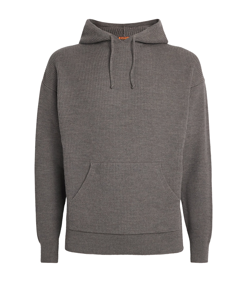 Virgin Wool Knitted Hoodie