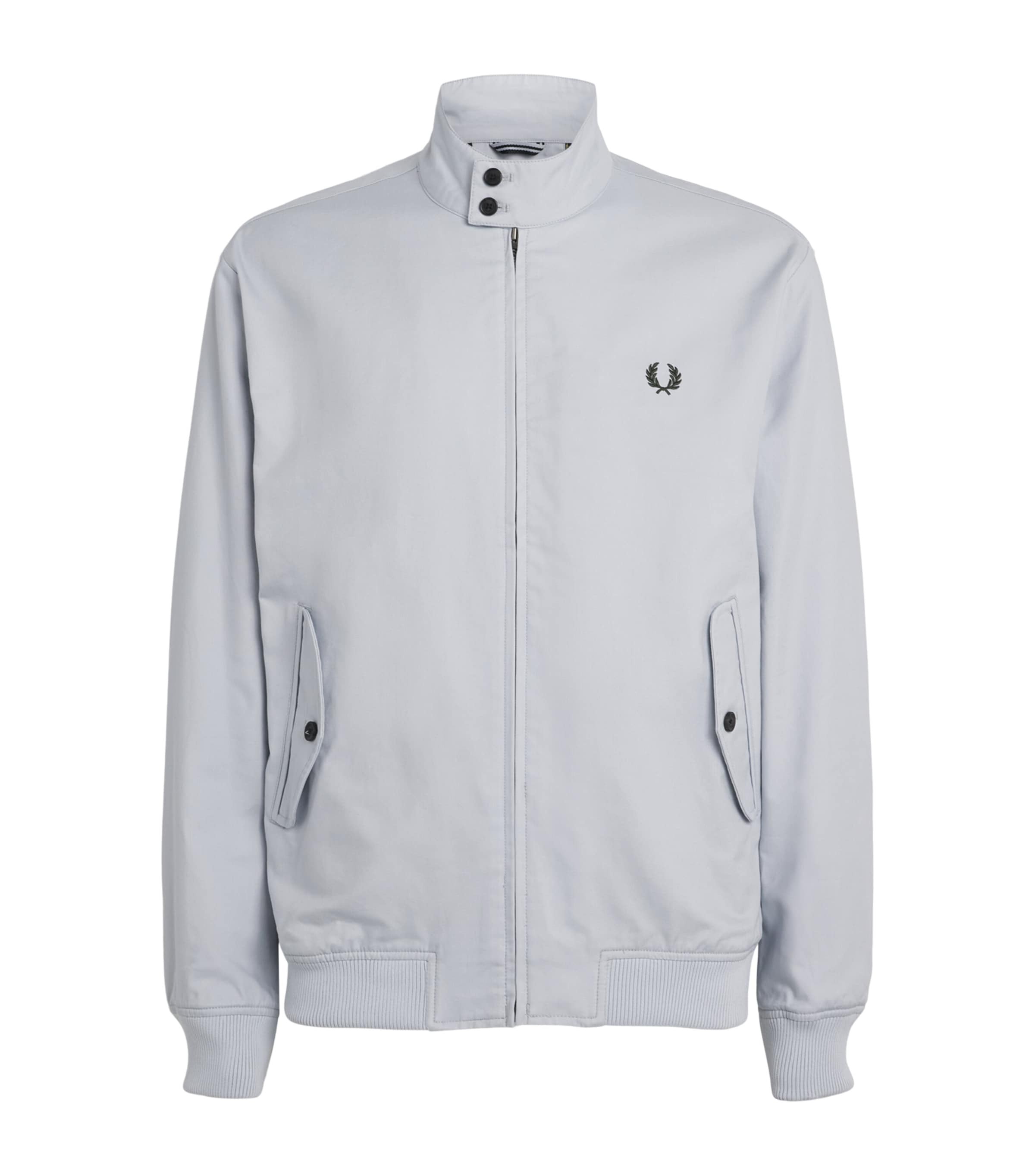 Fred Perry Mens Logo Harrington Jacket Dusky Blue