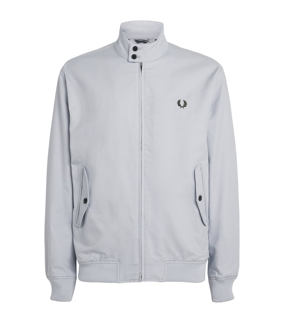 Fred Perry Mens Logo Harrington Jacket Dusky Blue