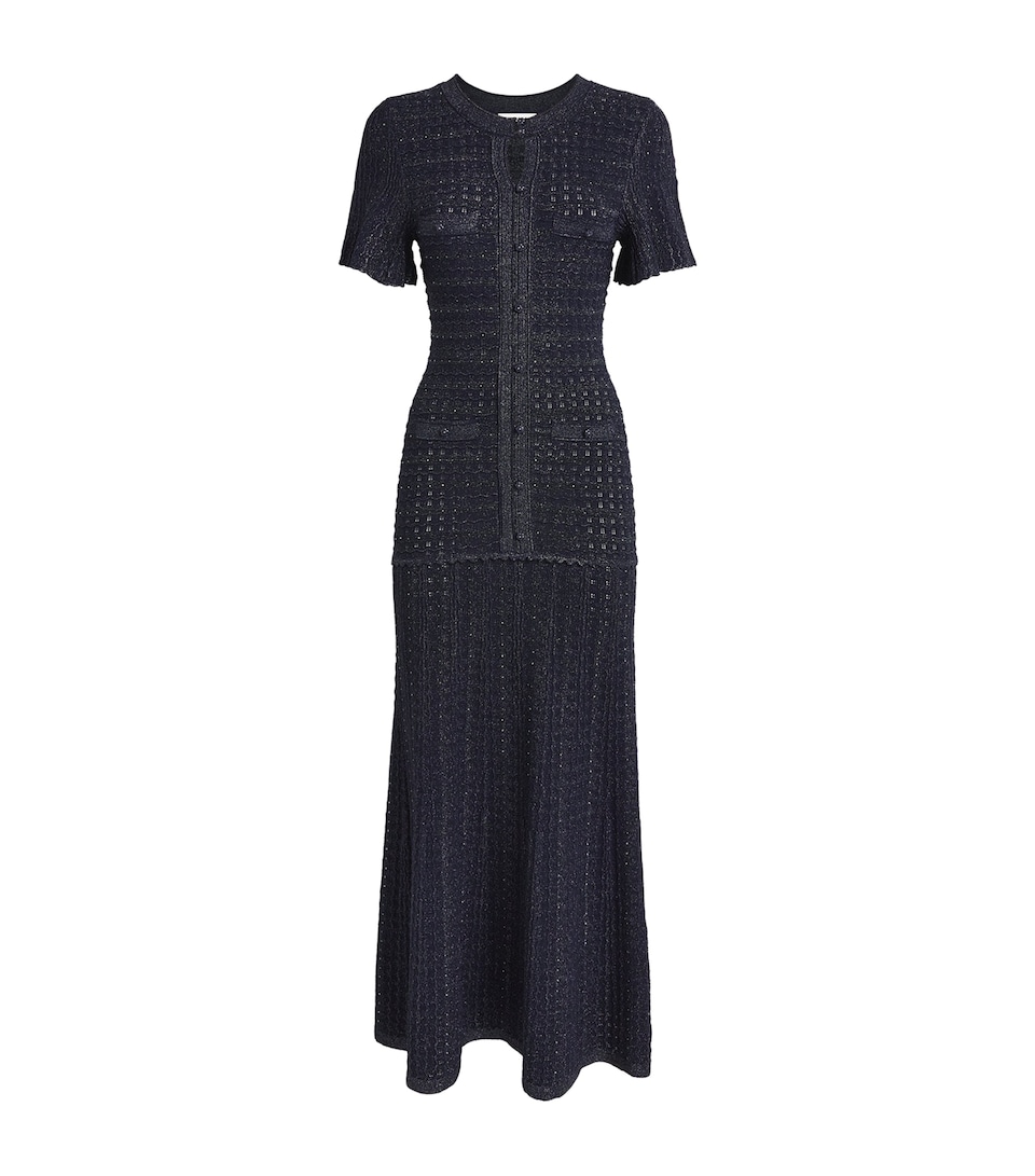 Knitted Rhinestone Maxi Dress