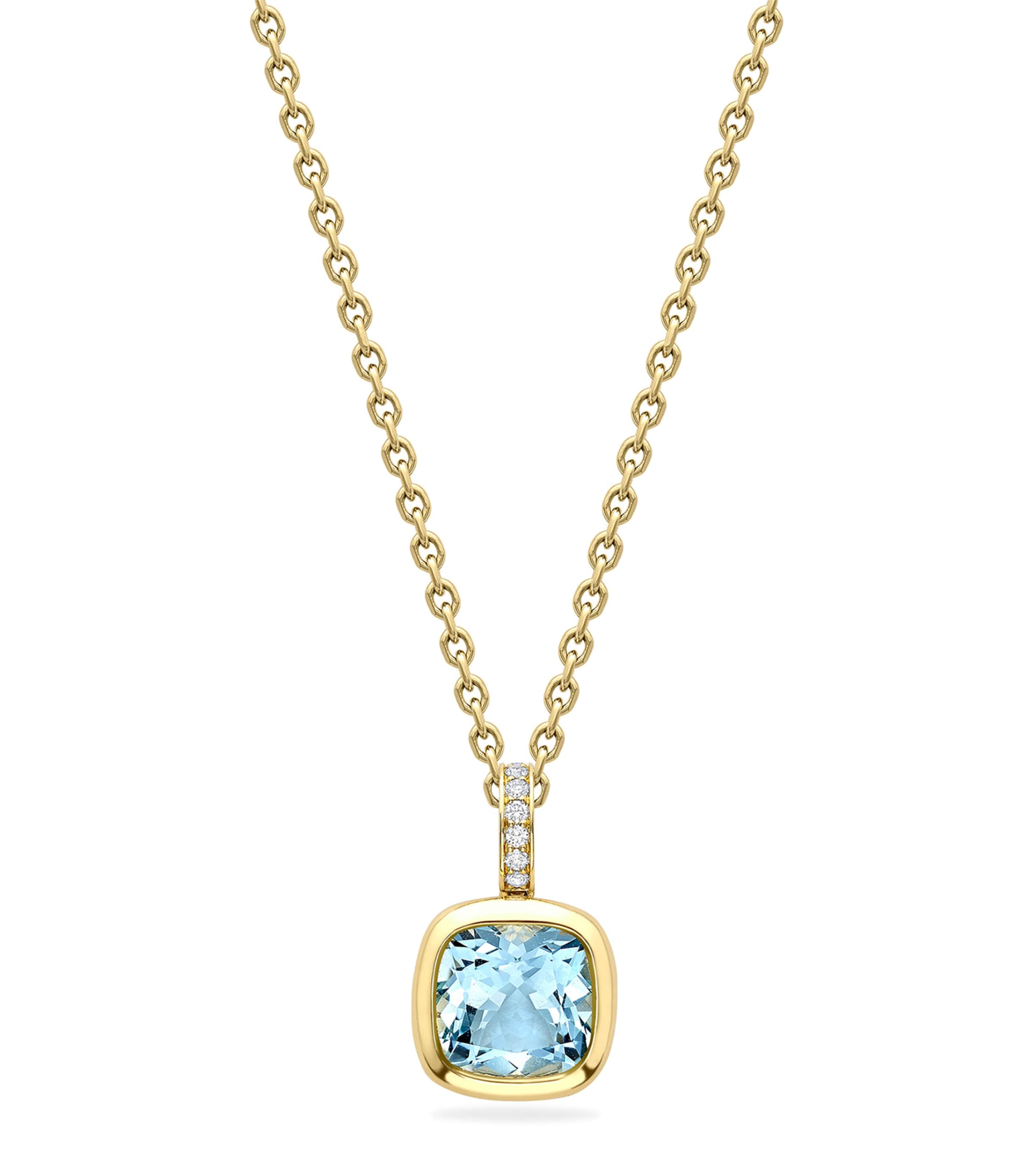 Boodles Yellow Gold, Diamond and Aquamarine Dolce Vita Pendant Yellow Gold