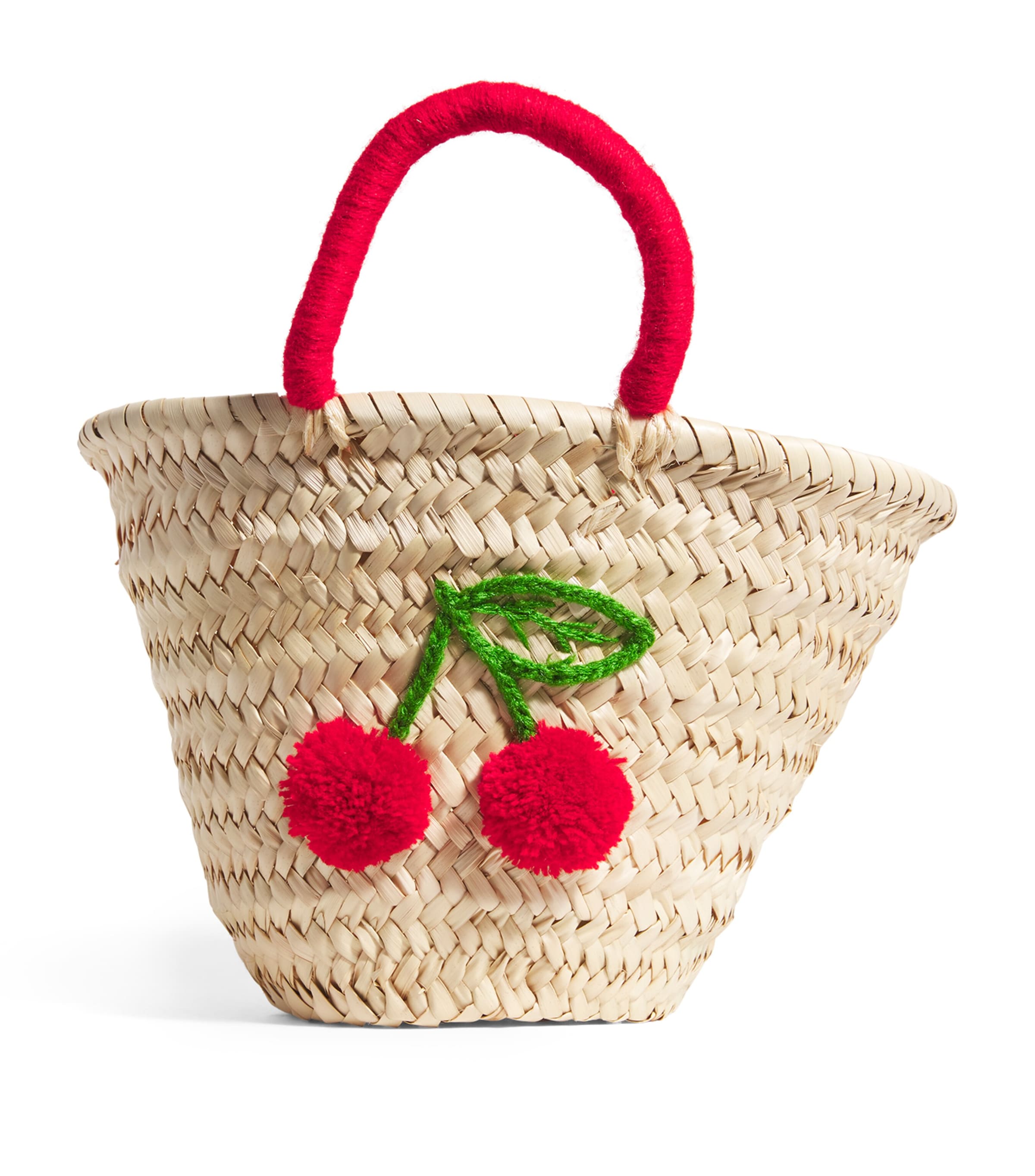 Mini Embroidered Cherry Basket Bag