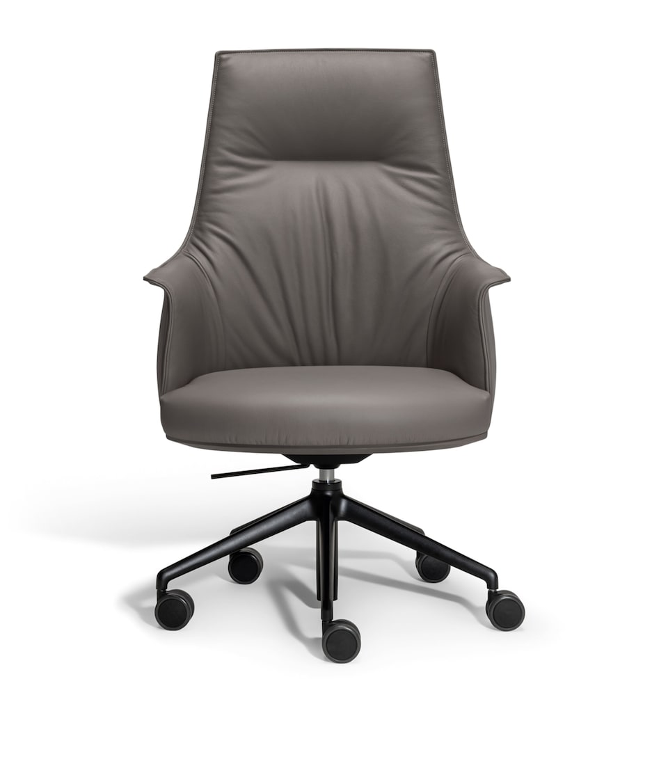 Poltrona Frau Leather Archibald Task Executive Office Chair Pelle Sc/il Daino