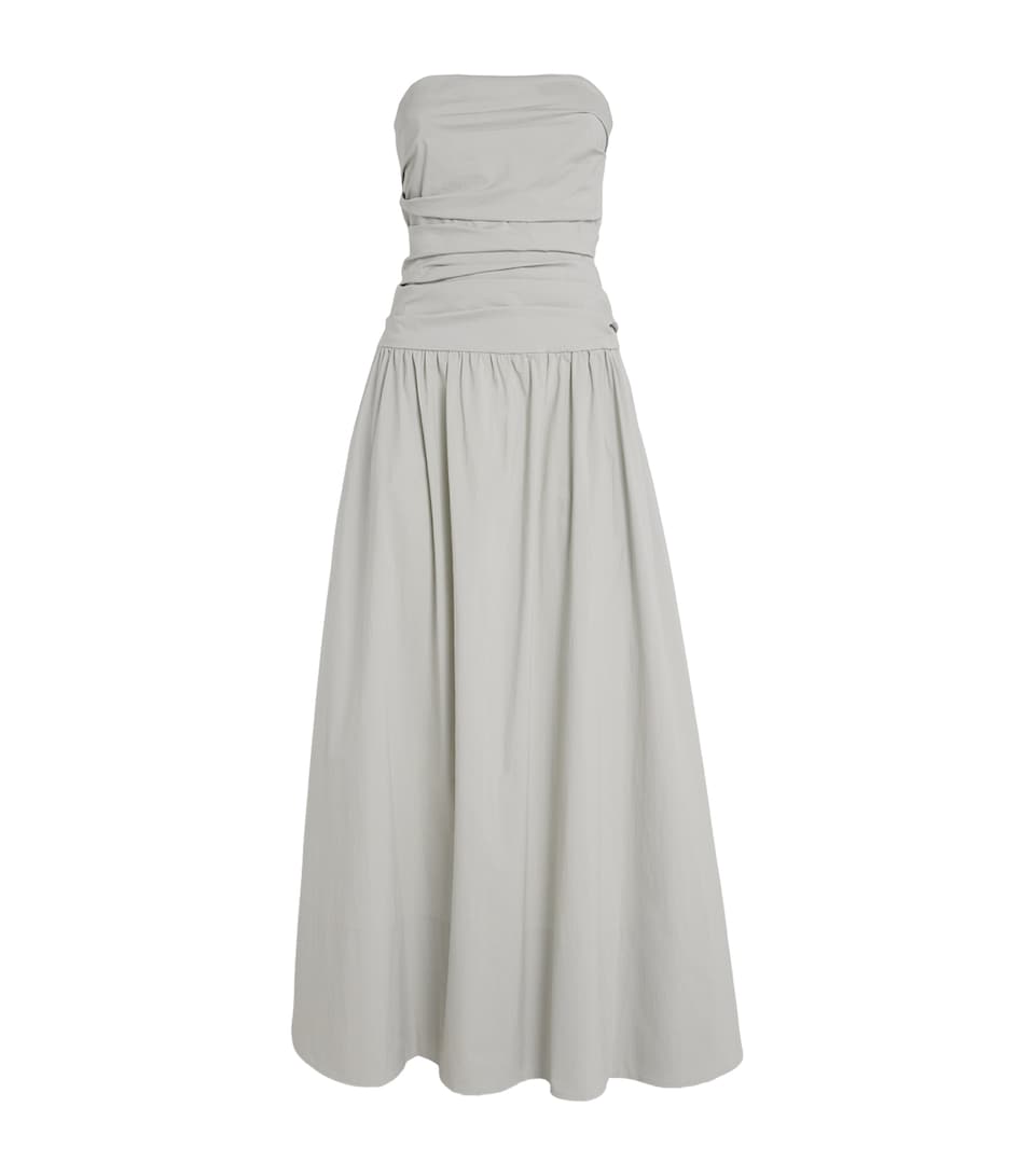 Cotton-Blend Strapless Maxi Dress