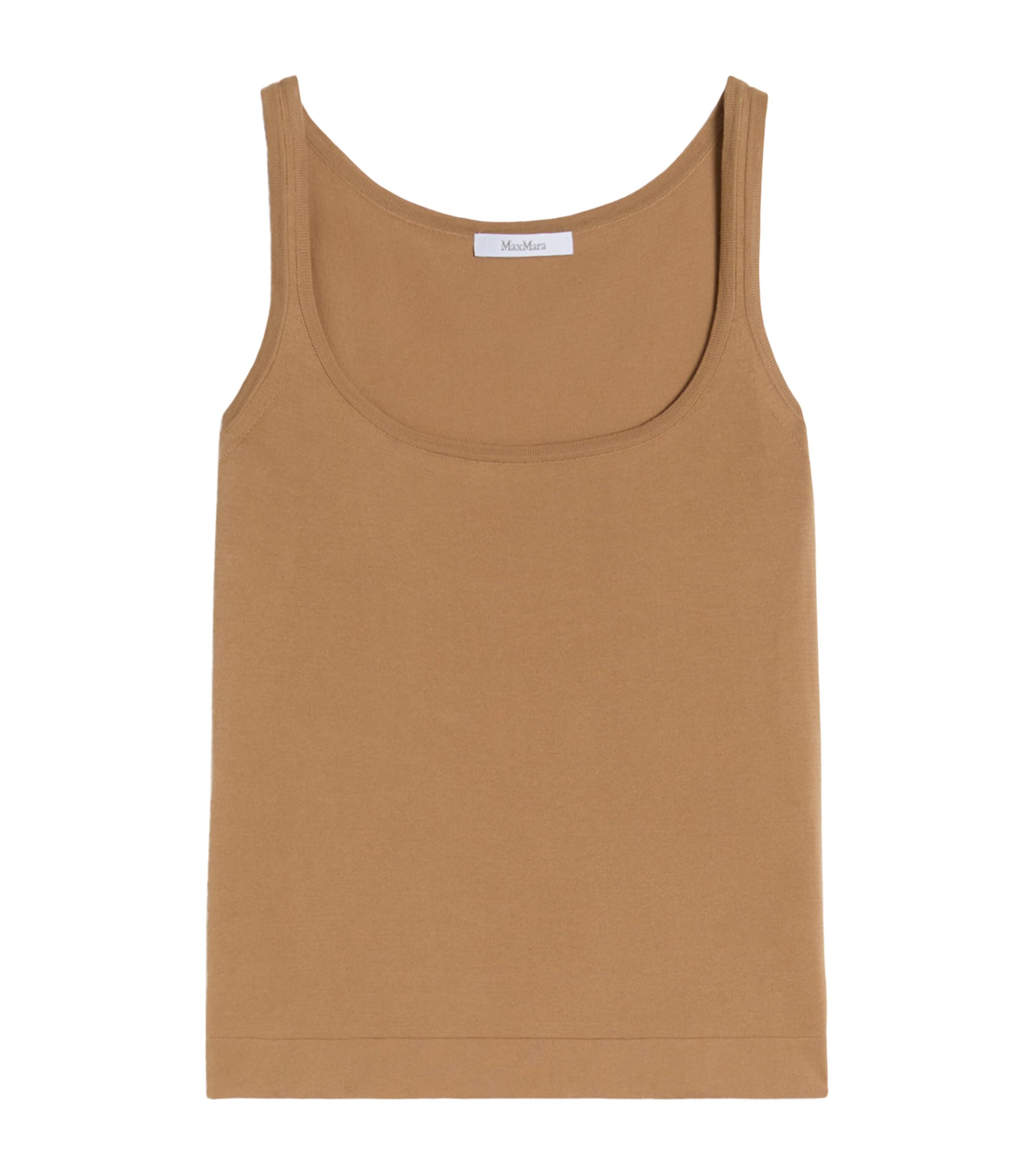 Max Mara Womens Knitted Tank Top Desert