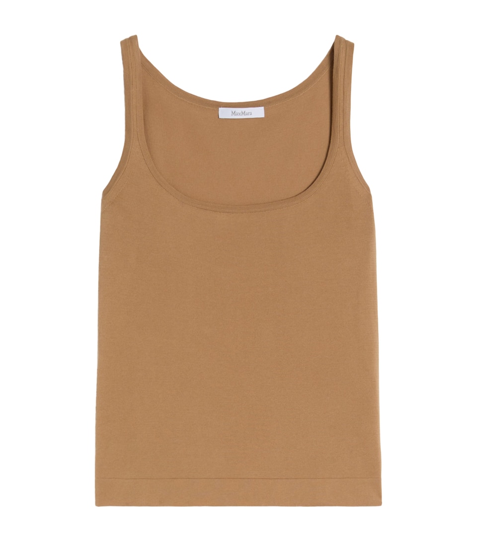 Max Mara Womens Knitted Tank Top Desert