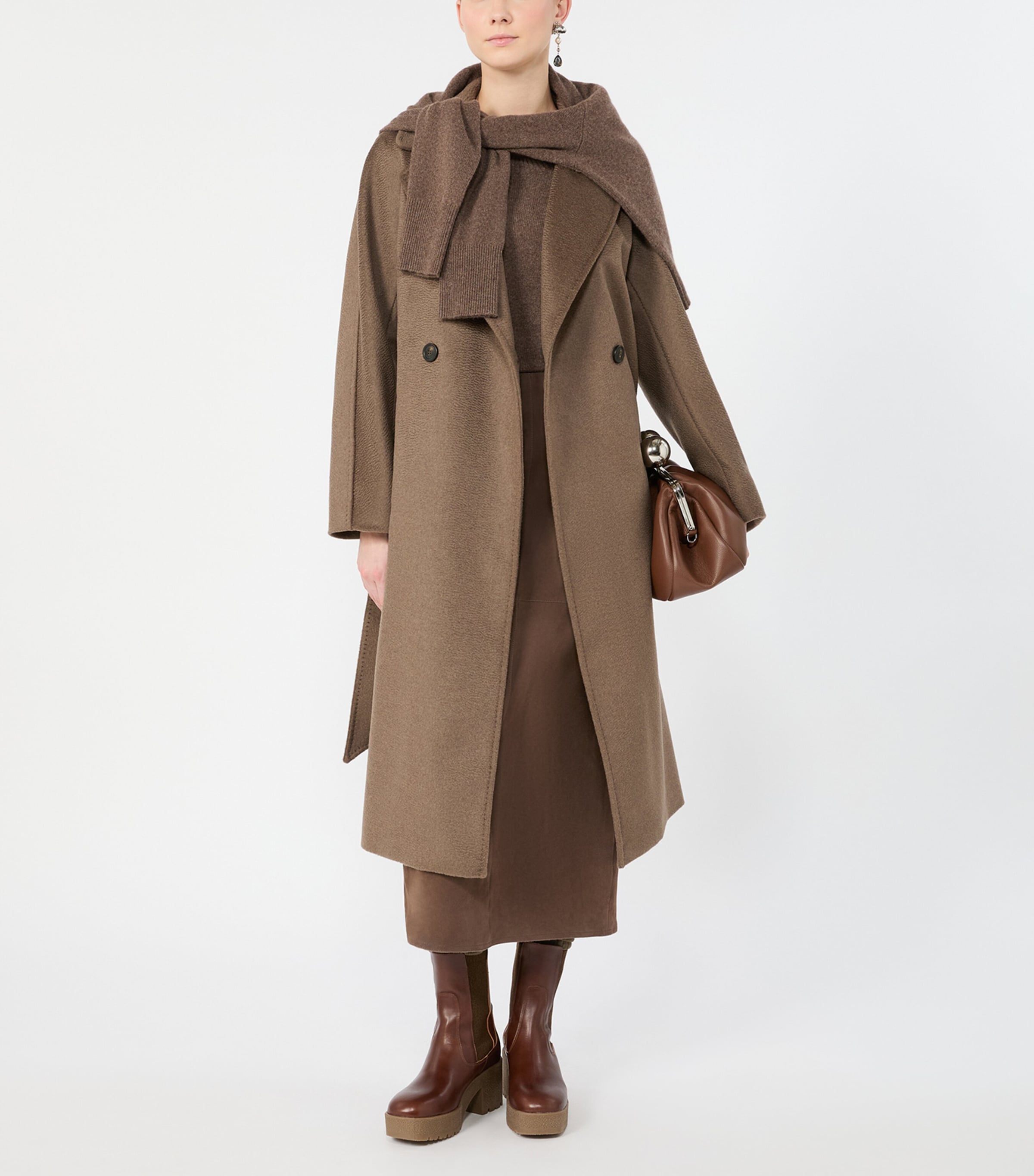 Weekend Max Mara Womens Wool Double-Breasted Coat Marron Glace'