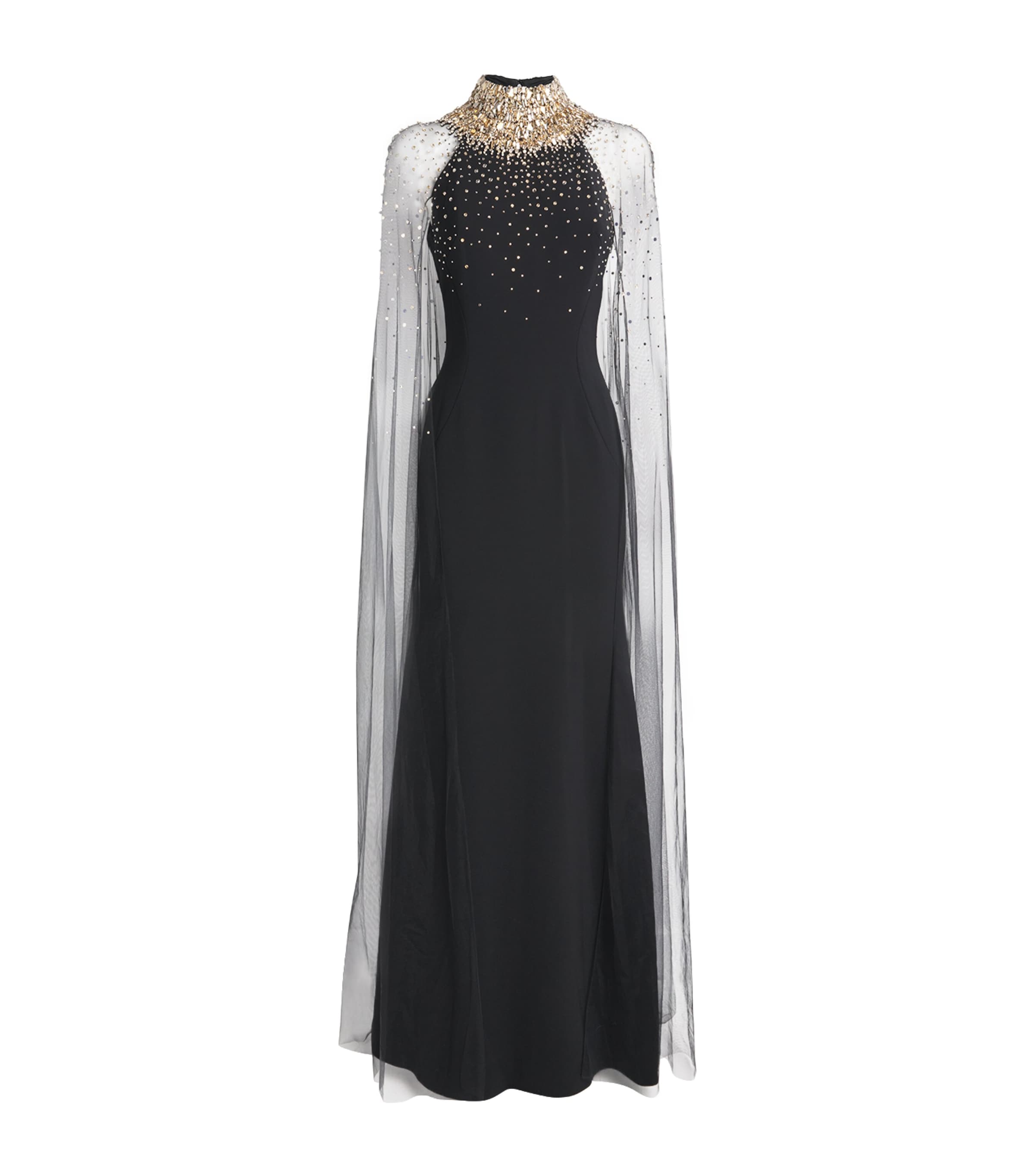 Embellished Cape Zadie Gown