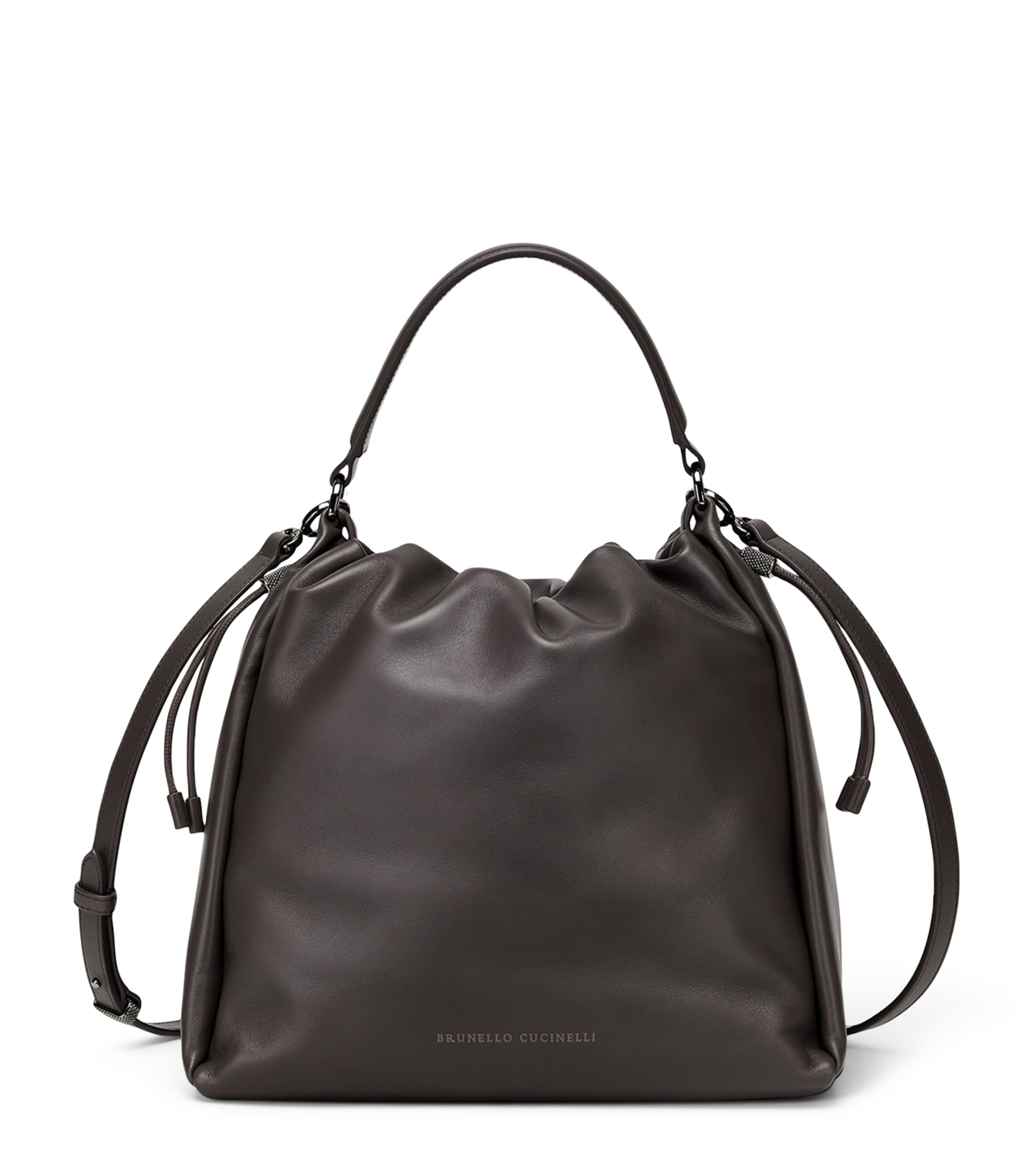 Medium Leather Mellow Bucket Bag