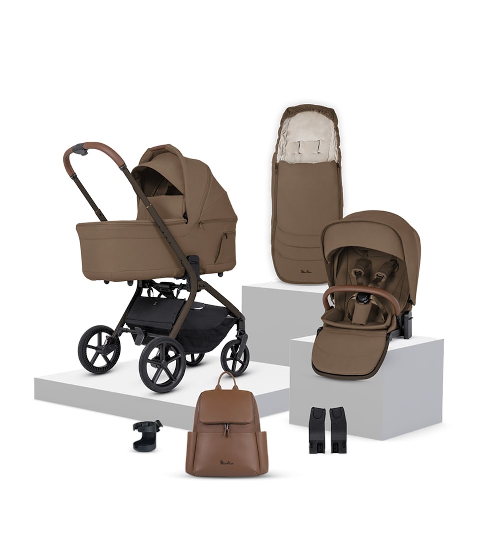 Silver Cross Breez Stroller Carrycot Bundle Maple