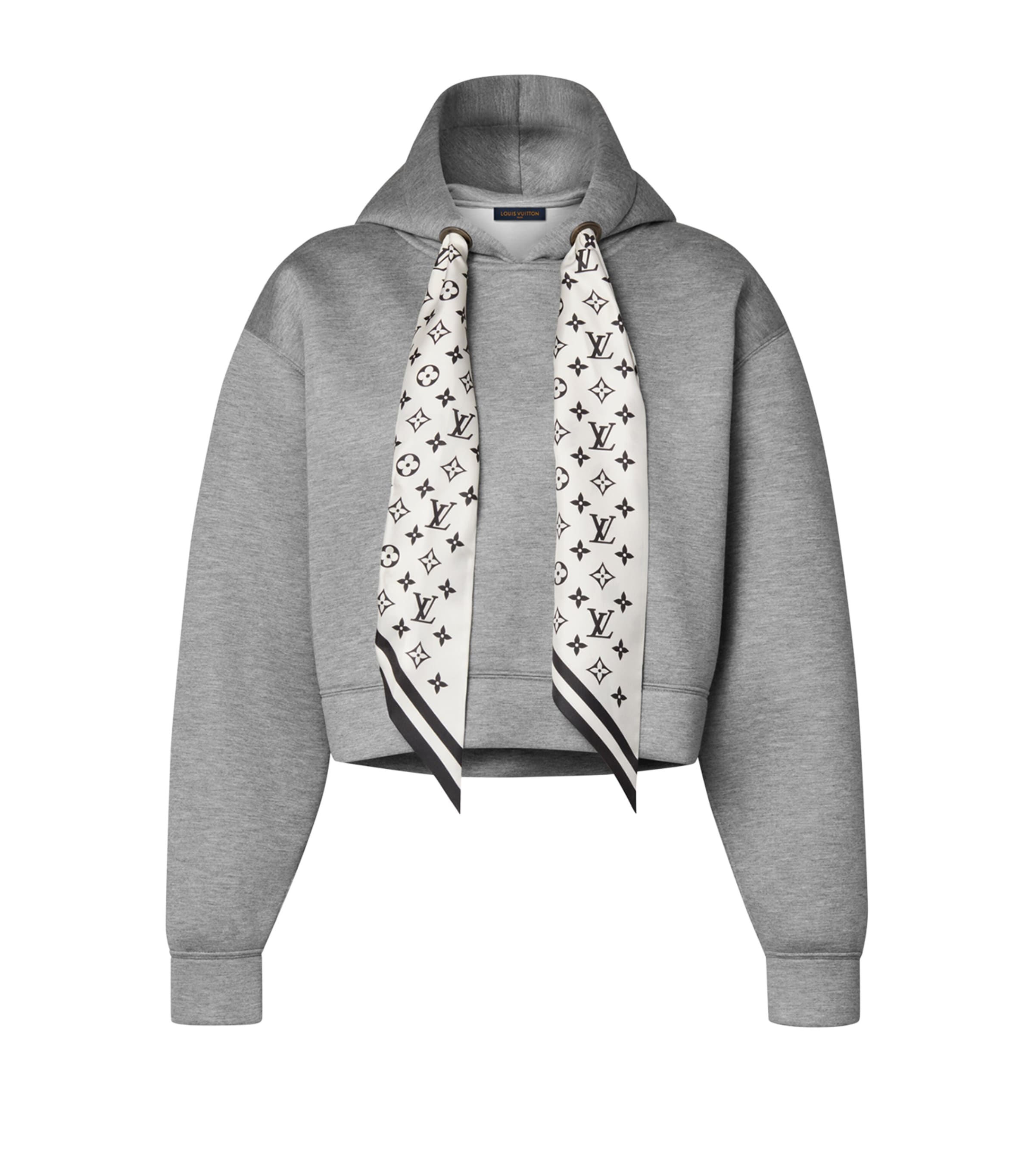 LOUIS VUITTON Womens Signature Scarf Detail Sweatshirt Gris Clair