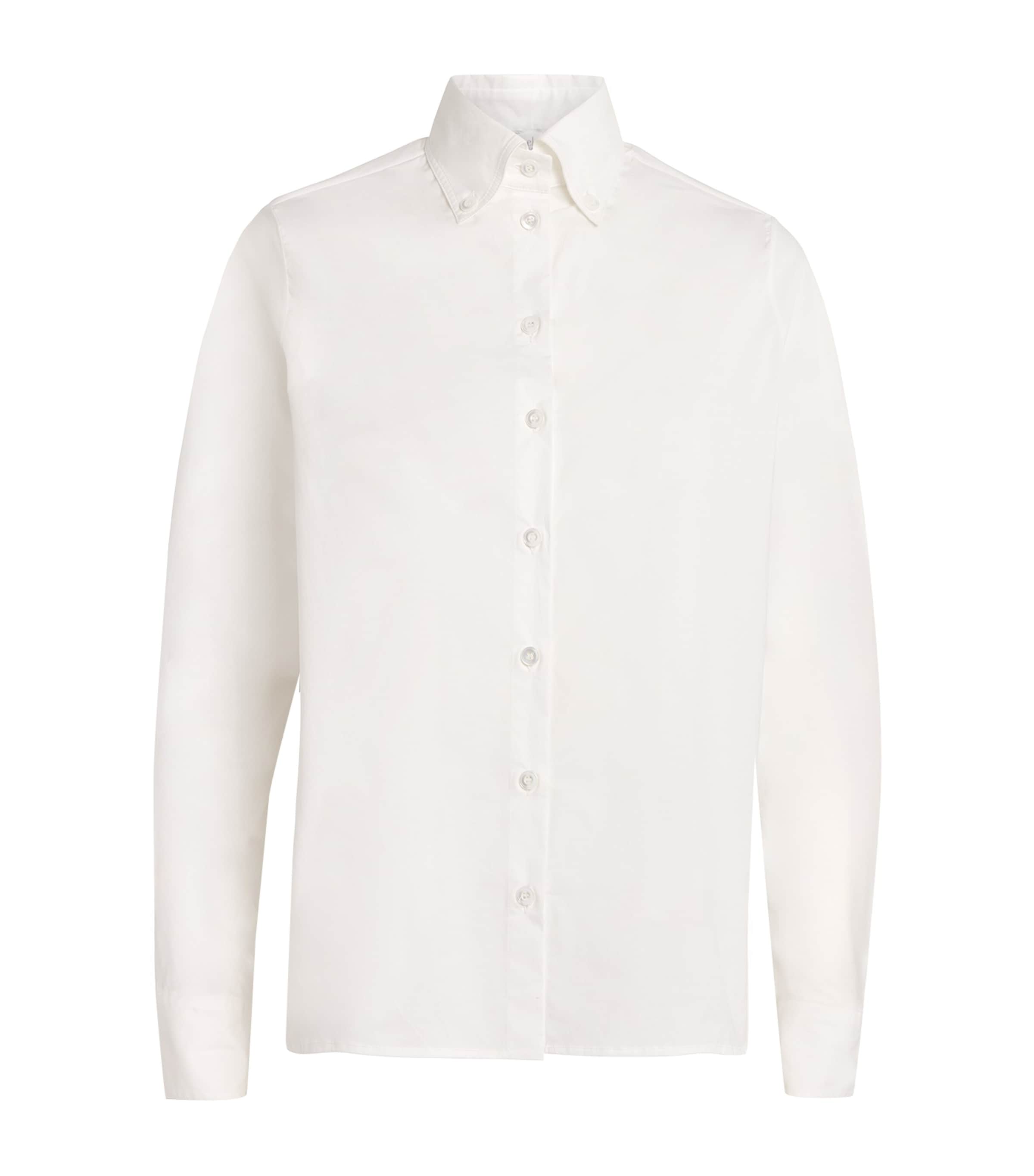 Eleventy Womens Stretch-Cotton Shirt Bianco