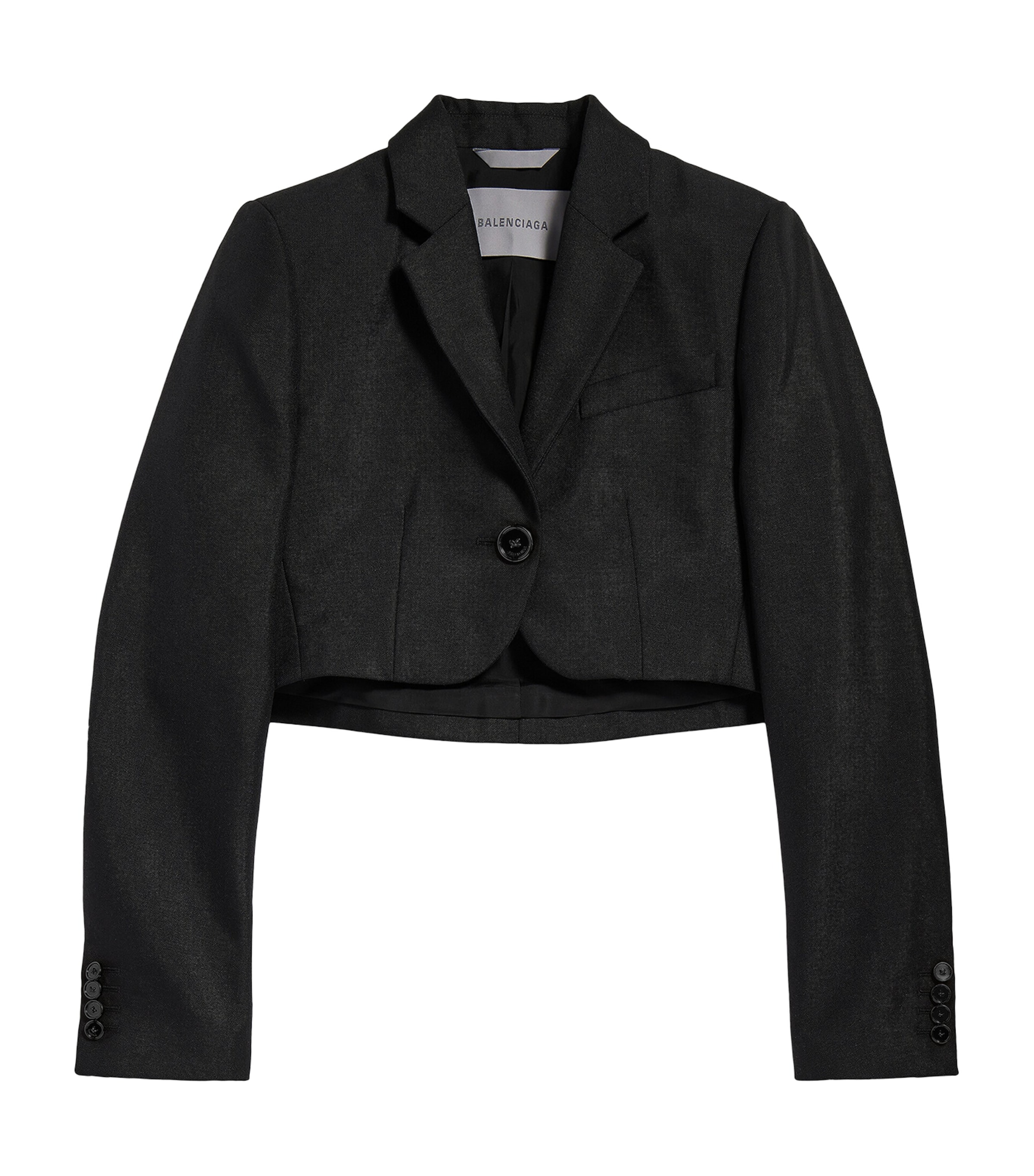 Balenciaga Womens Wool Cropped Blazer