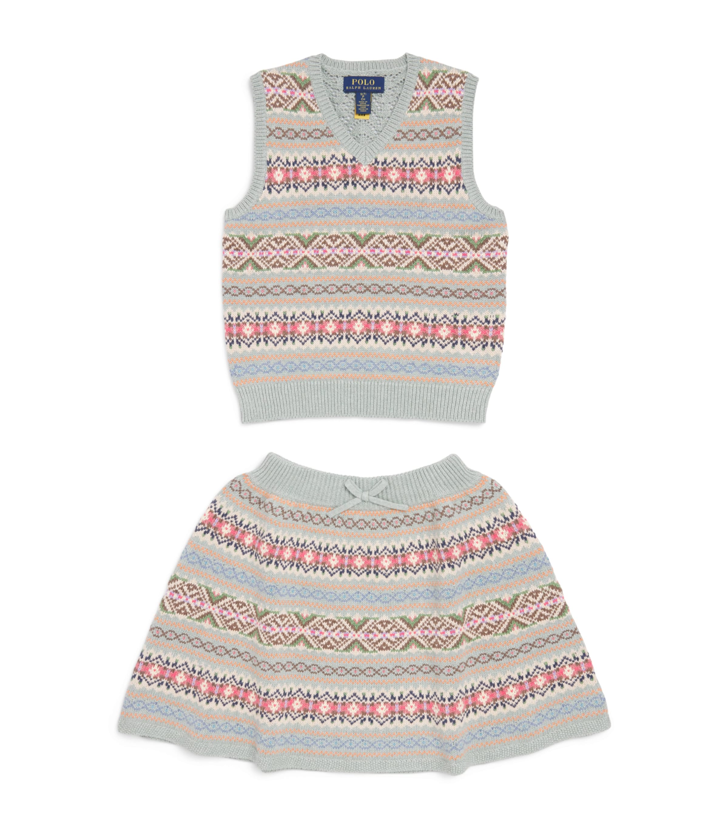Ralph Lauren Kids Fair Isle Sweater Vest and Skirt Set (2-7 Years) Fairisle Multi