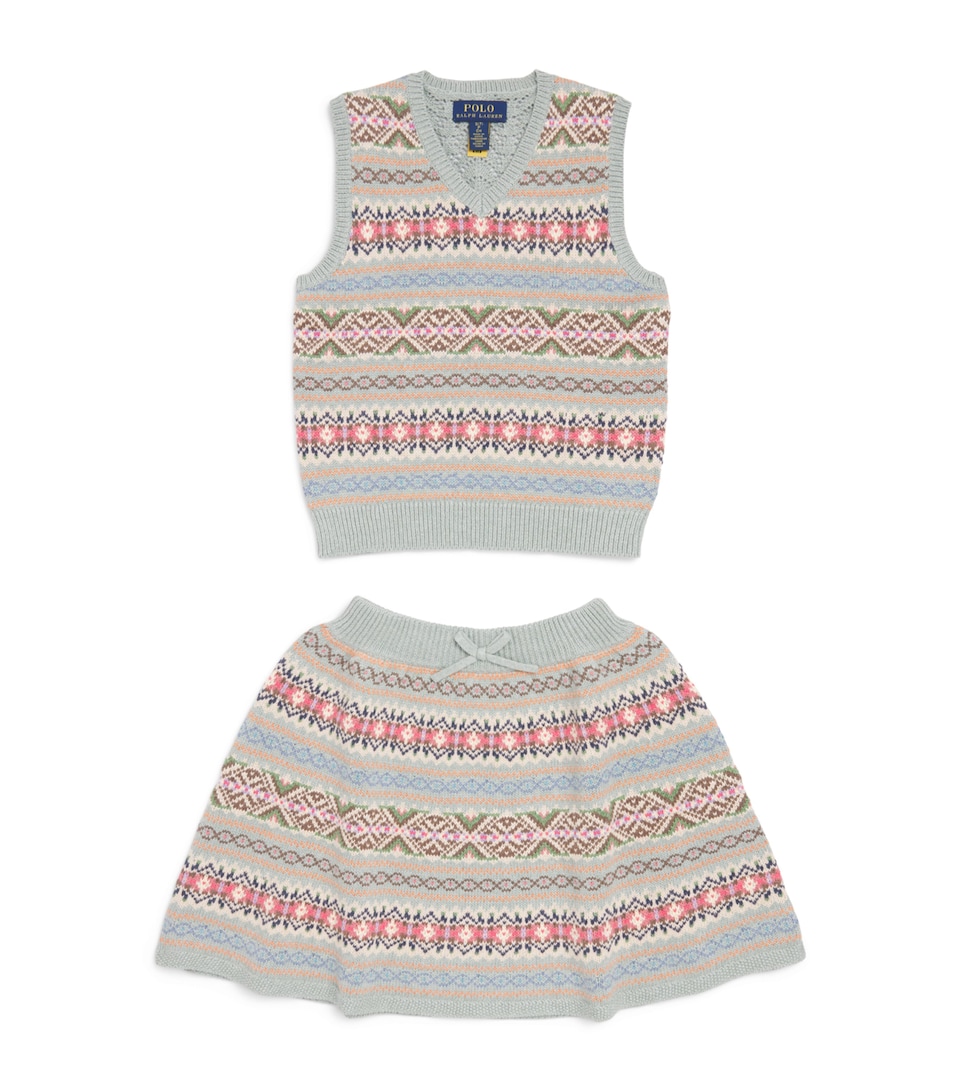 Ralph Lauren Kids Fair Isle Sweater Vest and Skirt Set (2-7 Years) Fairisle Multi