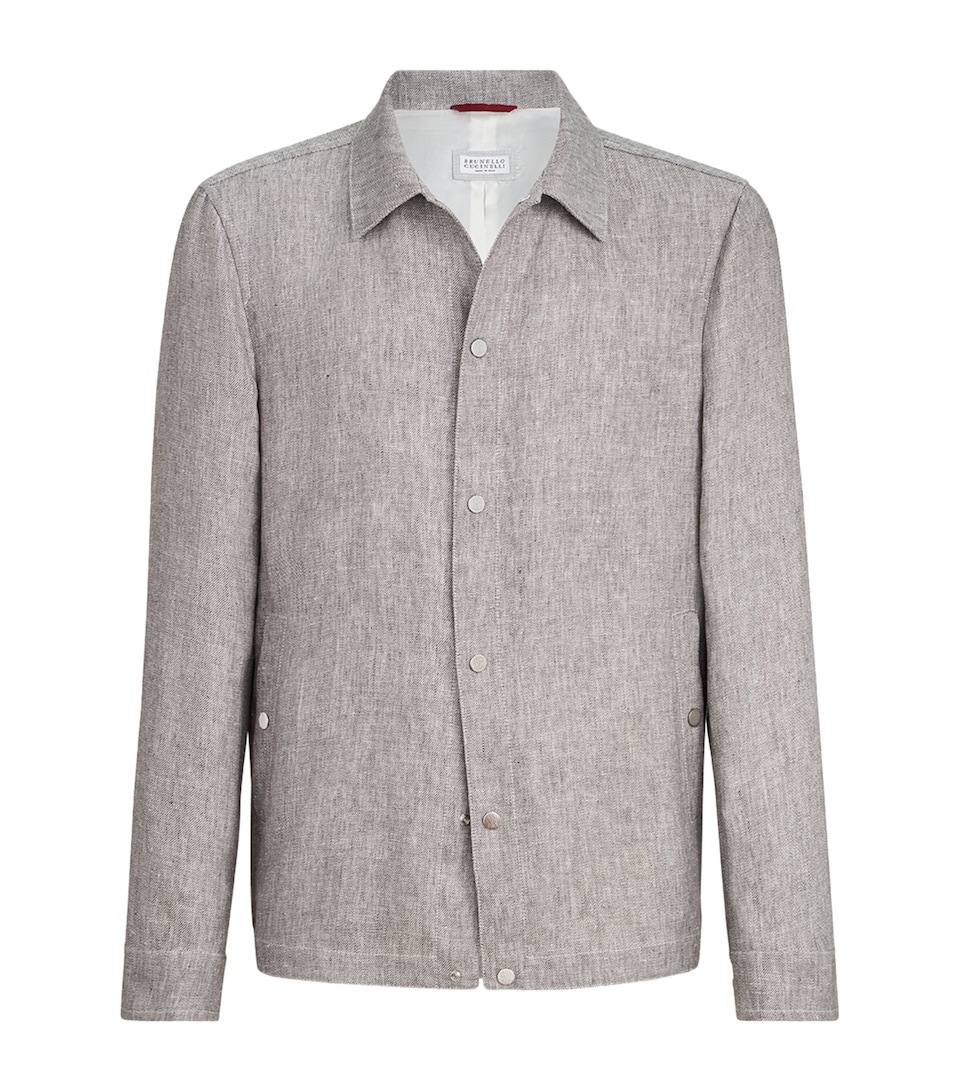 Brunello Cucinelli Mens Hemp-Linen Overshirt