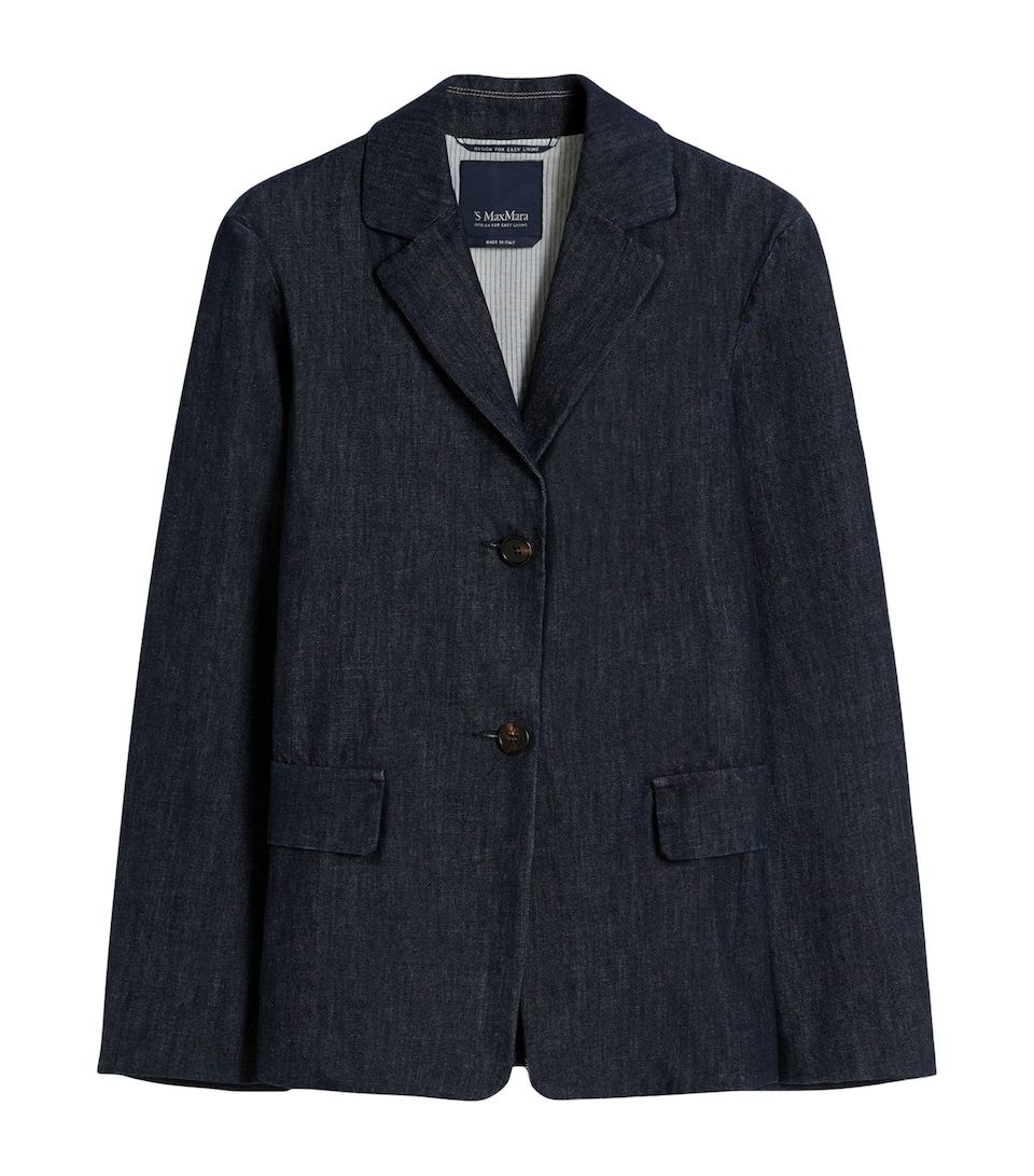 Denim Single-Breasted Blazer