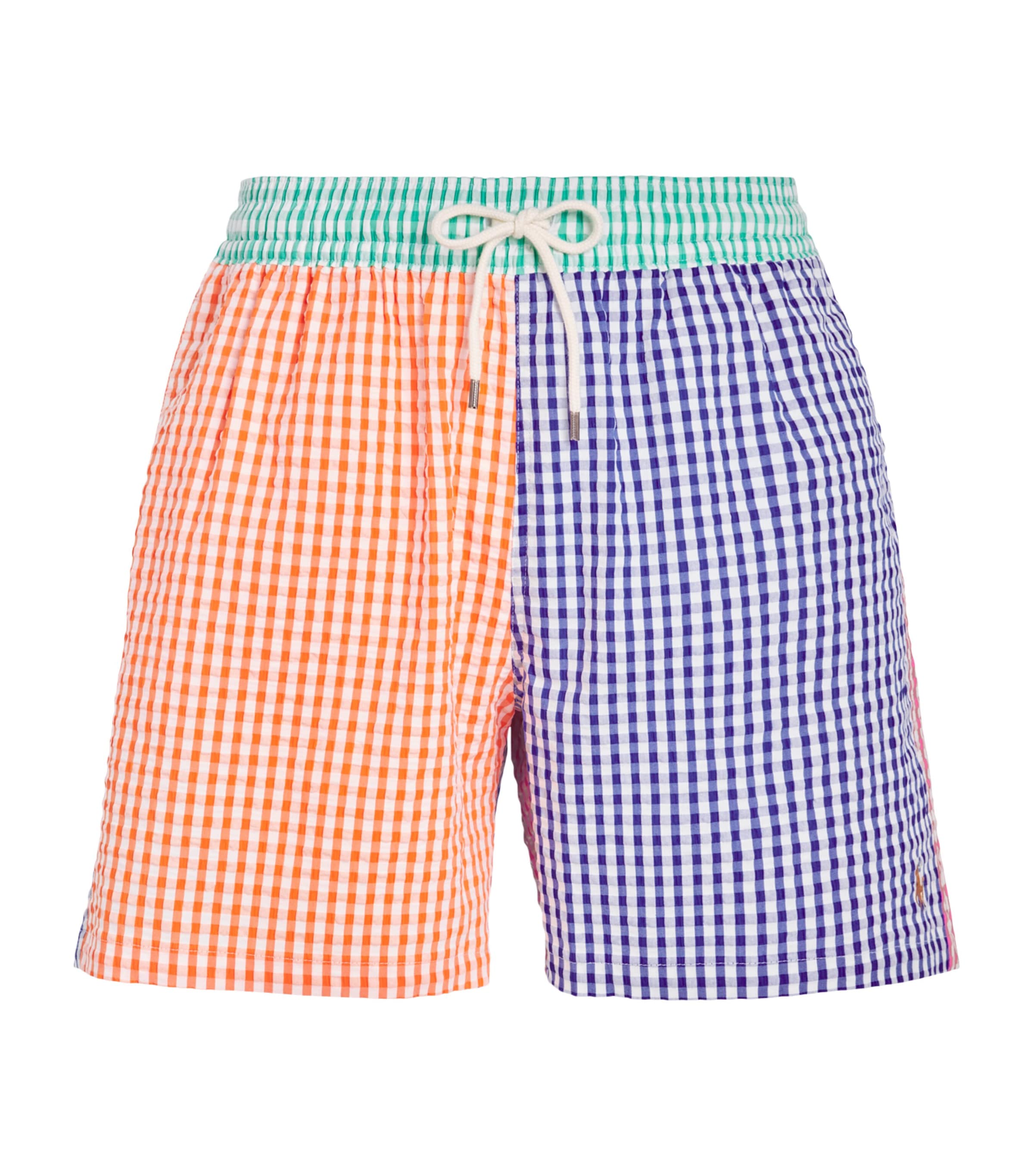 Polo Ralph Lauren Mens Seersucker Check Traveller Swim Shorts Sersckr Gnghm Fnshrt