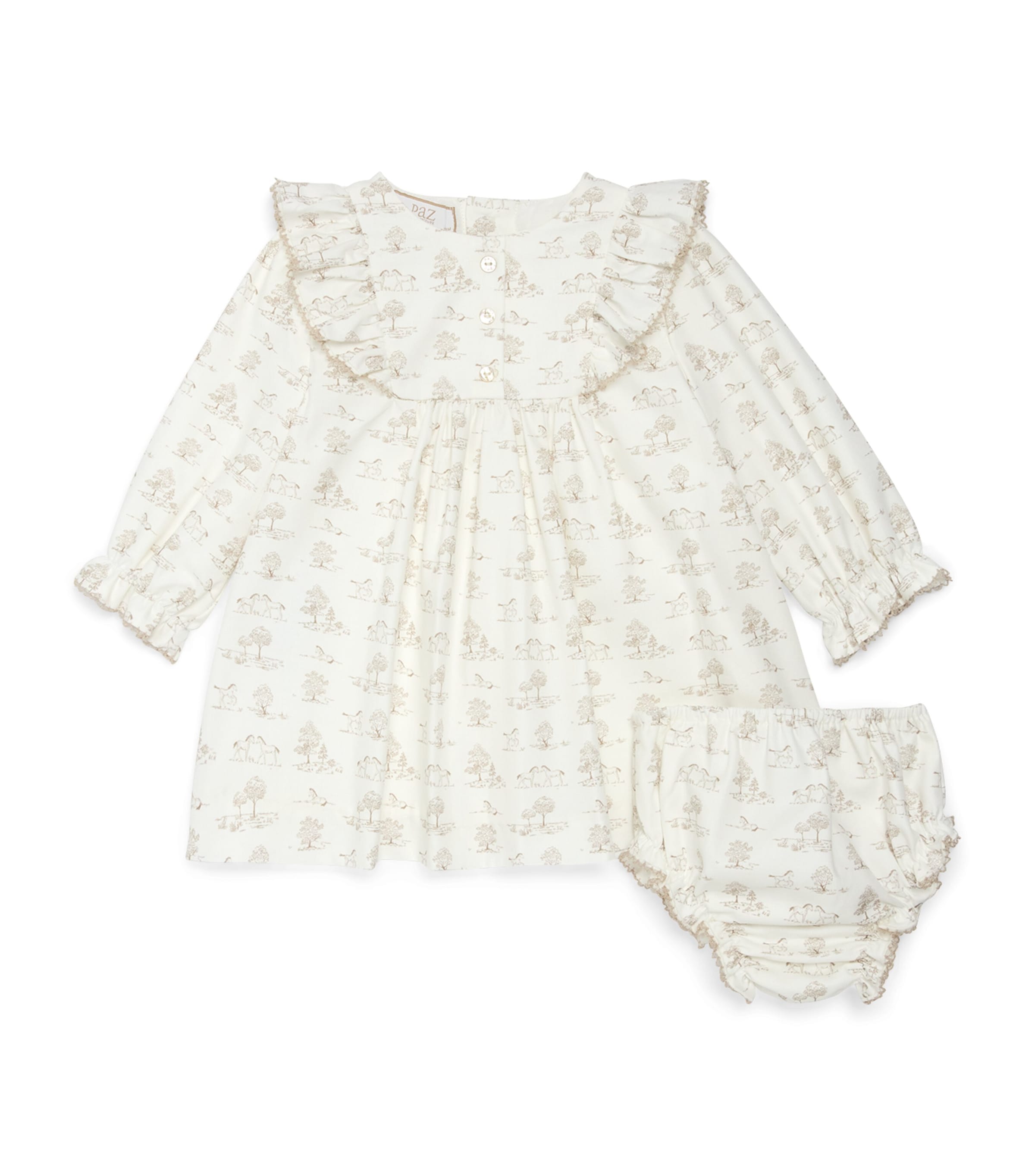 Cotton Pony Dress and Bloomers Set (12 Months)