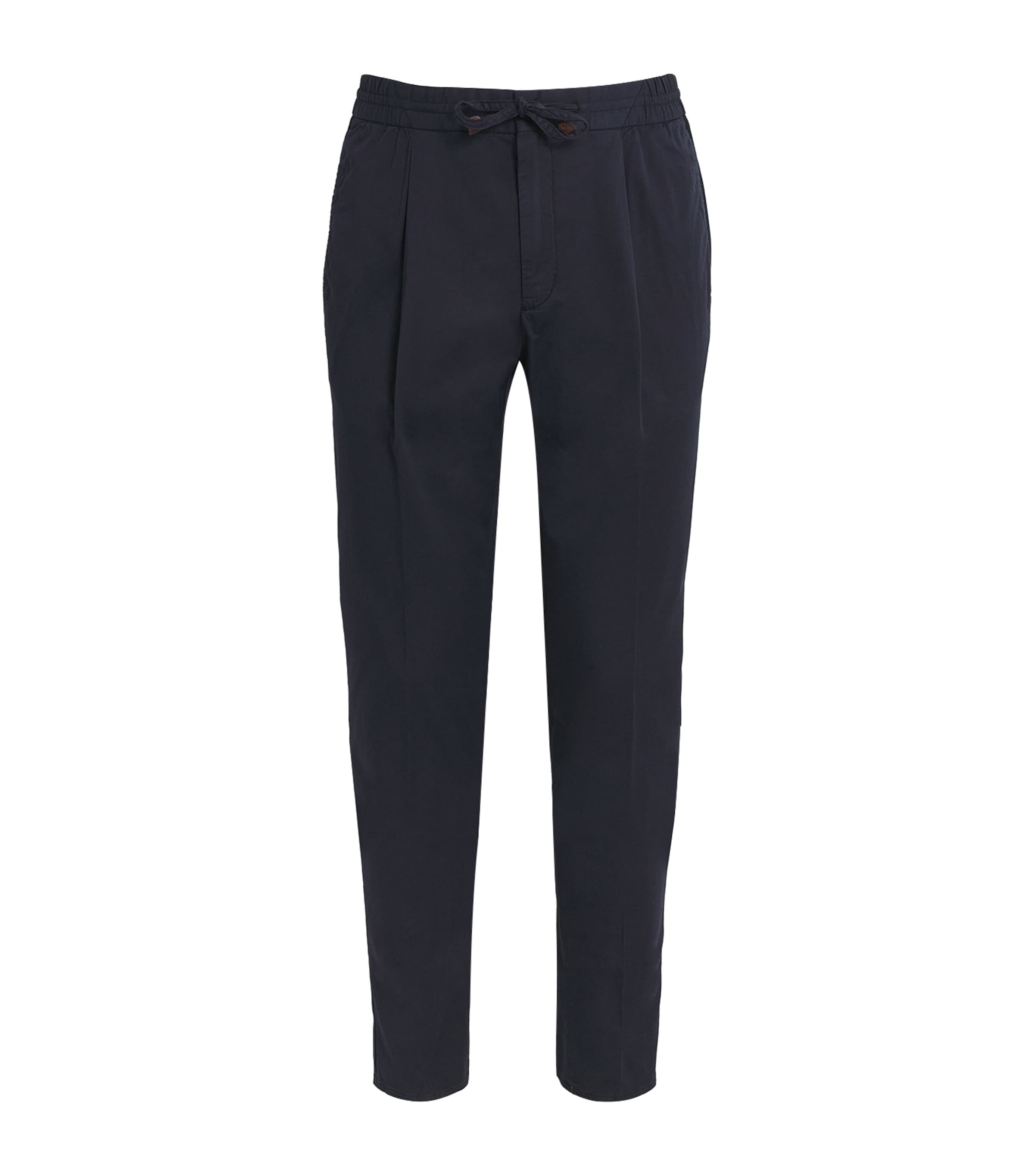 Cotton-Blend Drawstring Tailored Trousers