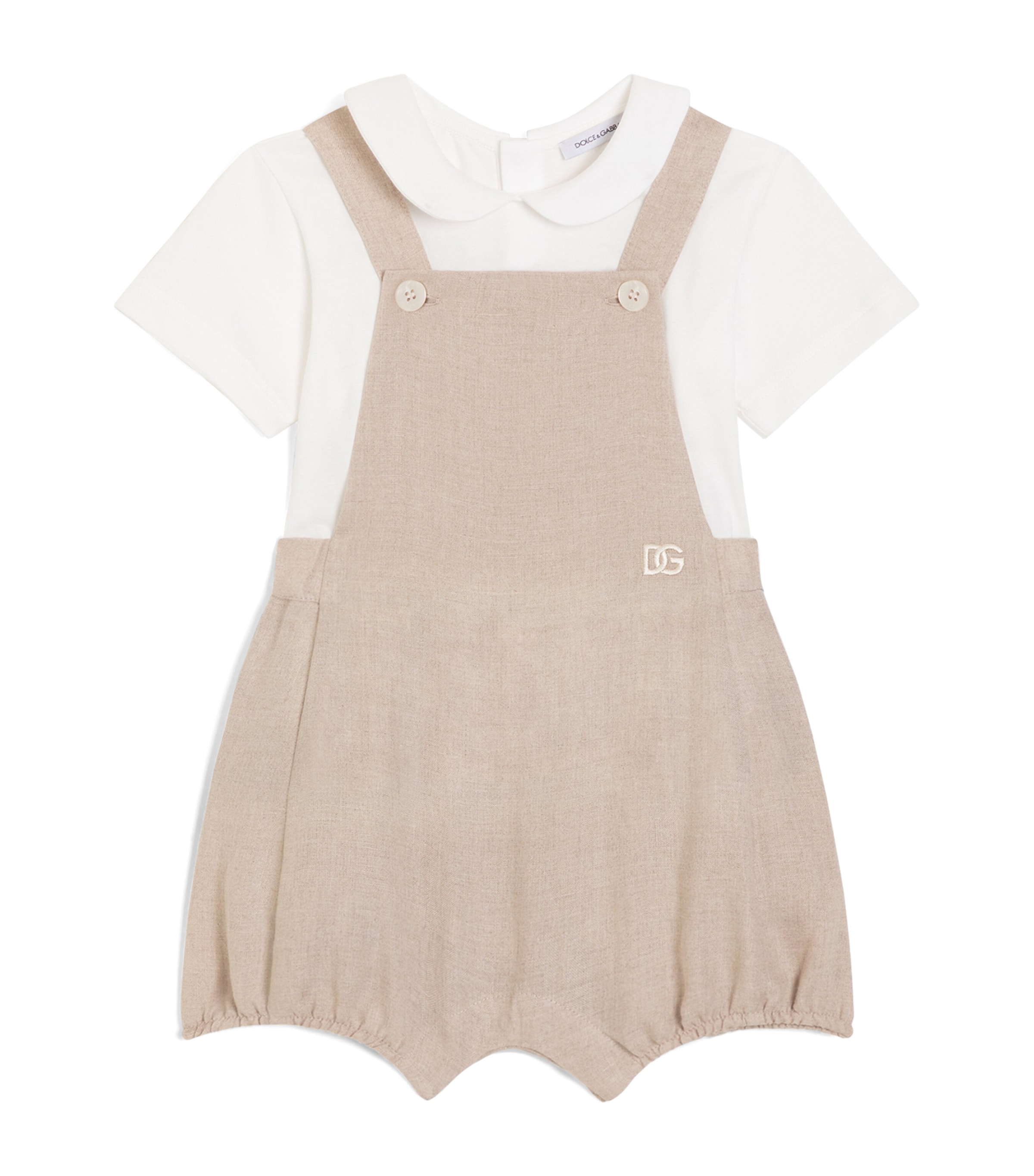 Dolce&Gabbana Kids Linen T-Shirt and Playsuit Set (3-30 Months) Combined Col