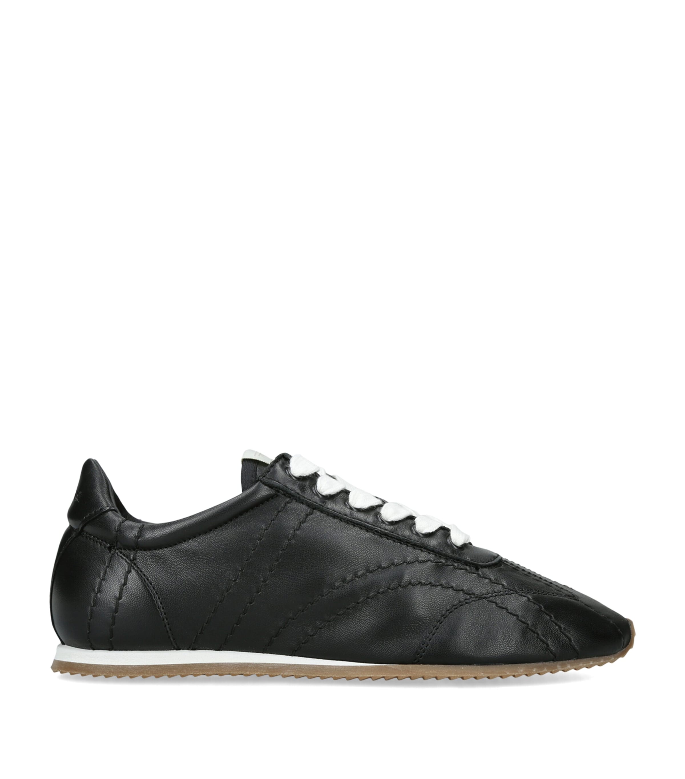 Toteme Nappa Leather Flex Sneakers Black