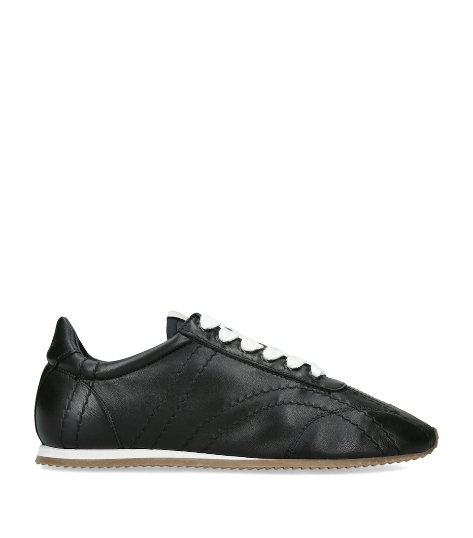 Toteme Nappa Leather Flex Sneakers Black