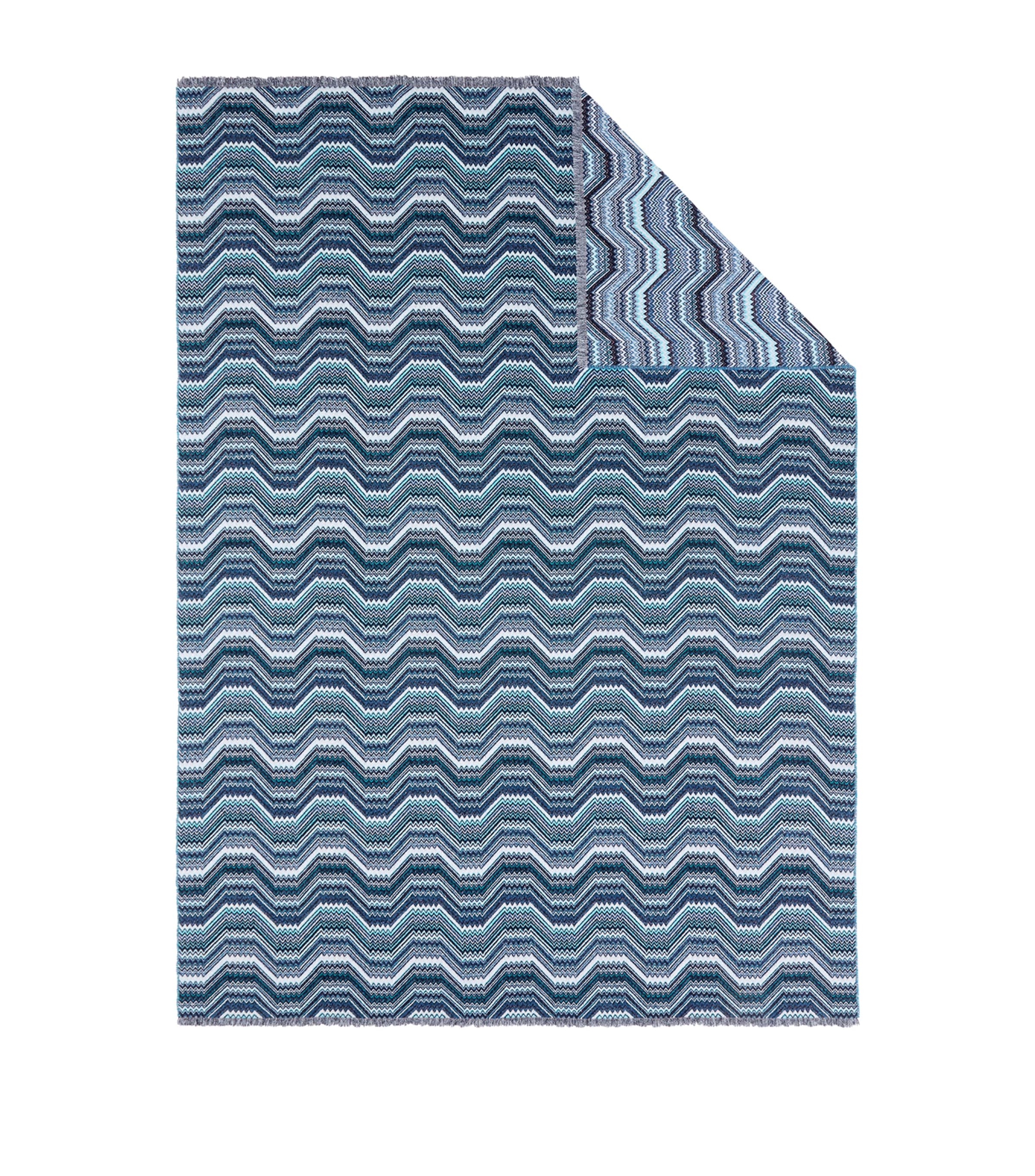 Missoni Wool-Blend Merano Throw (130cm x 190cm) Blue Multicolor