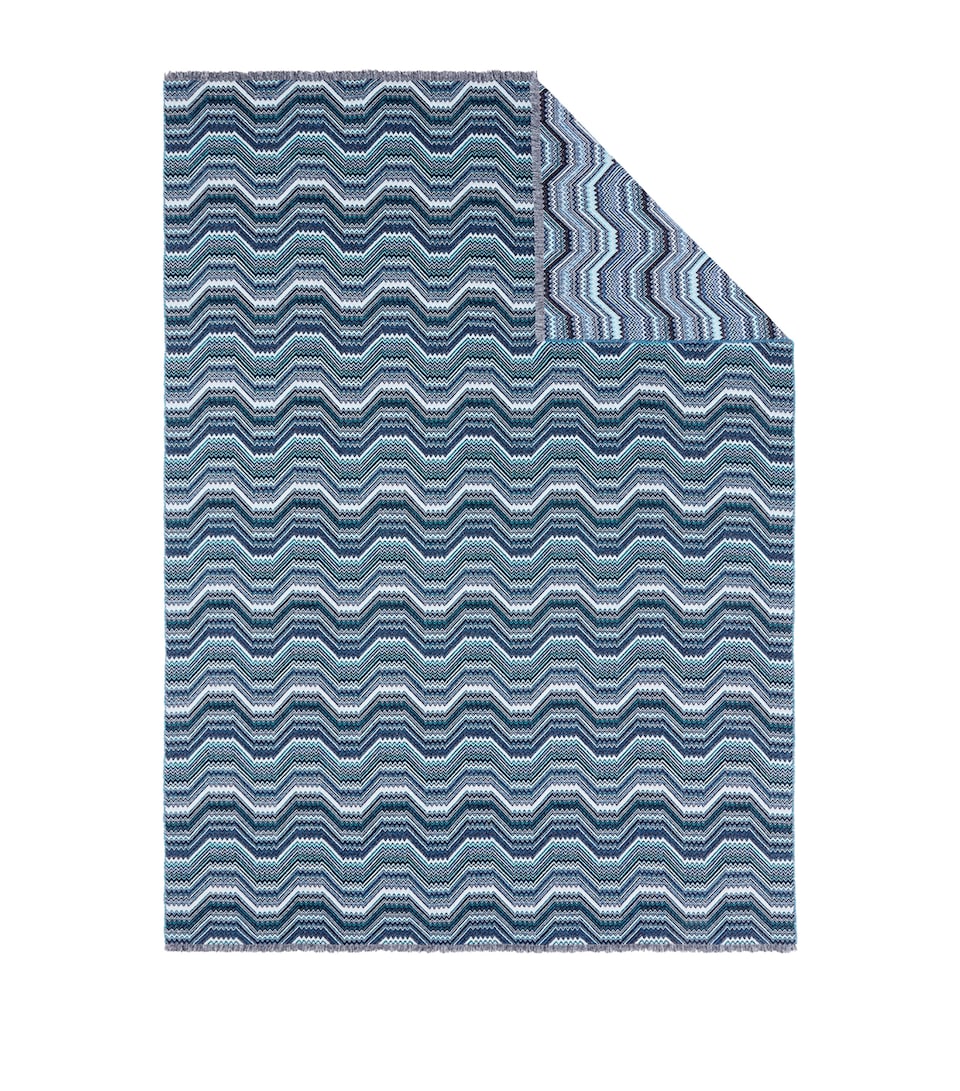 Missoni Wool-Blend Merano Throw (130cm x 190cm) Blue Multicolor